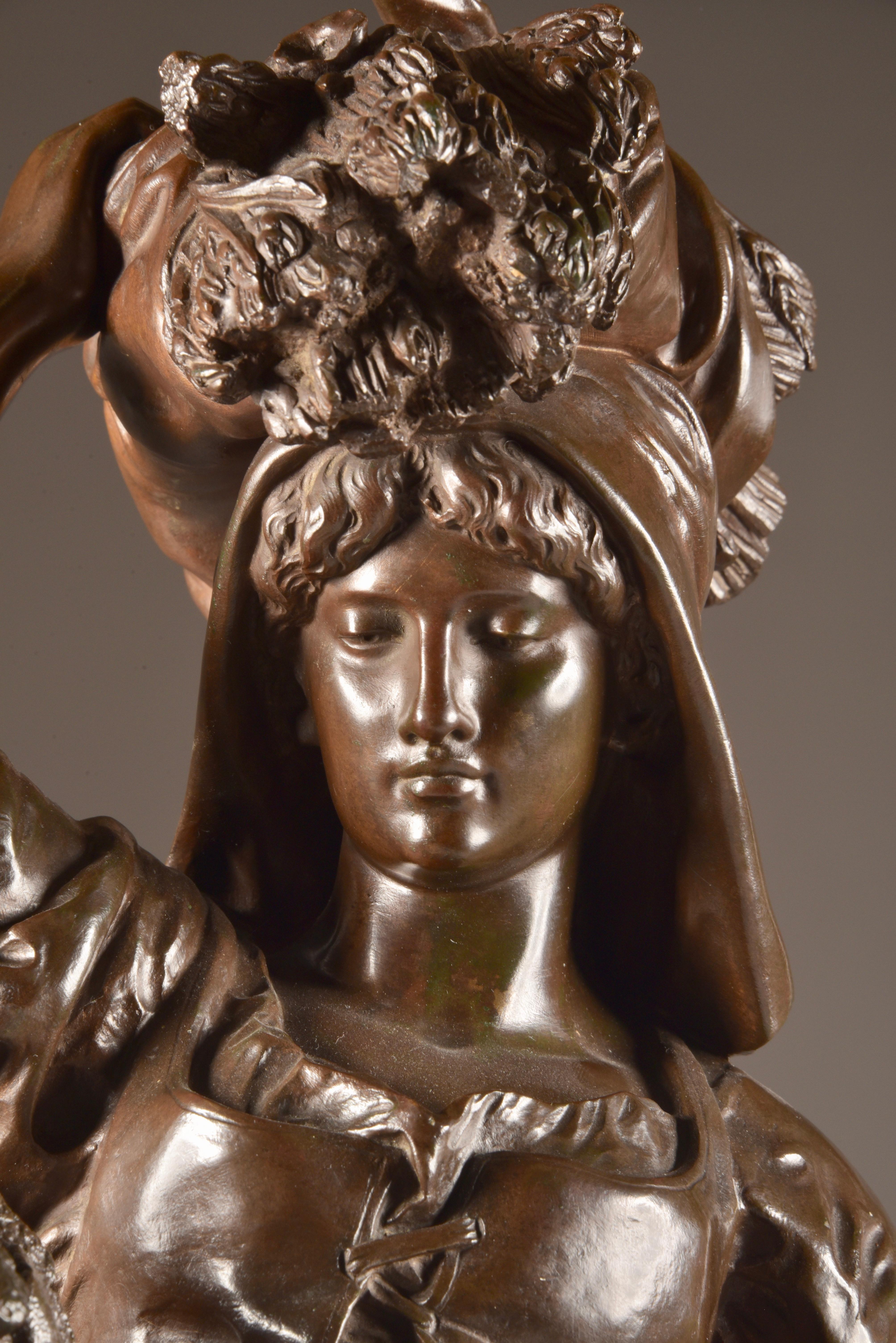 Napoleon III Large Rare French Bronze Sculpture, Mathurin Moreau & E. Collin, 1860 For Sale