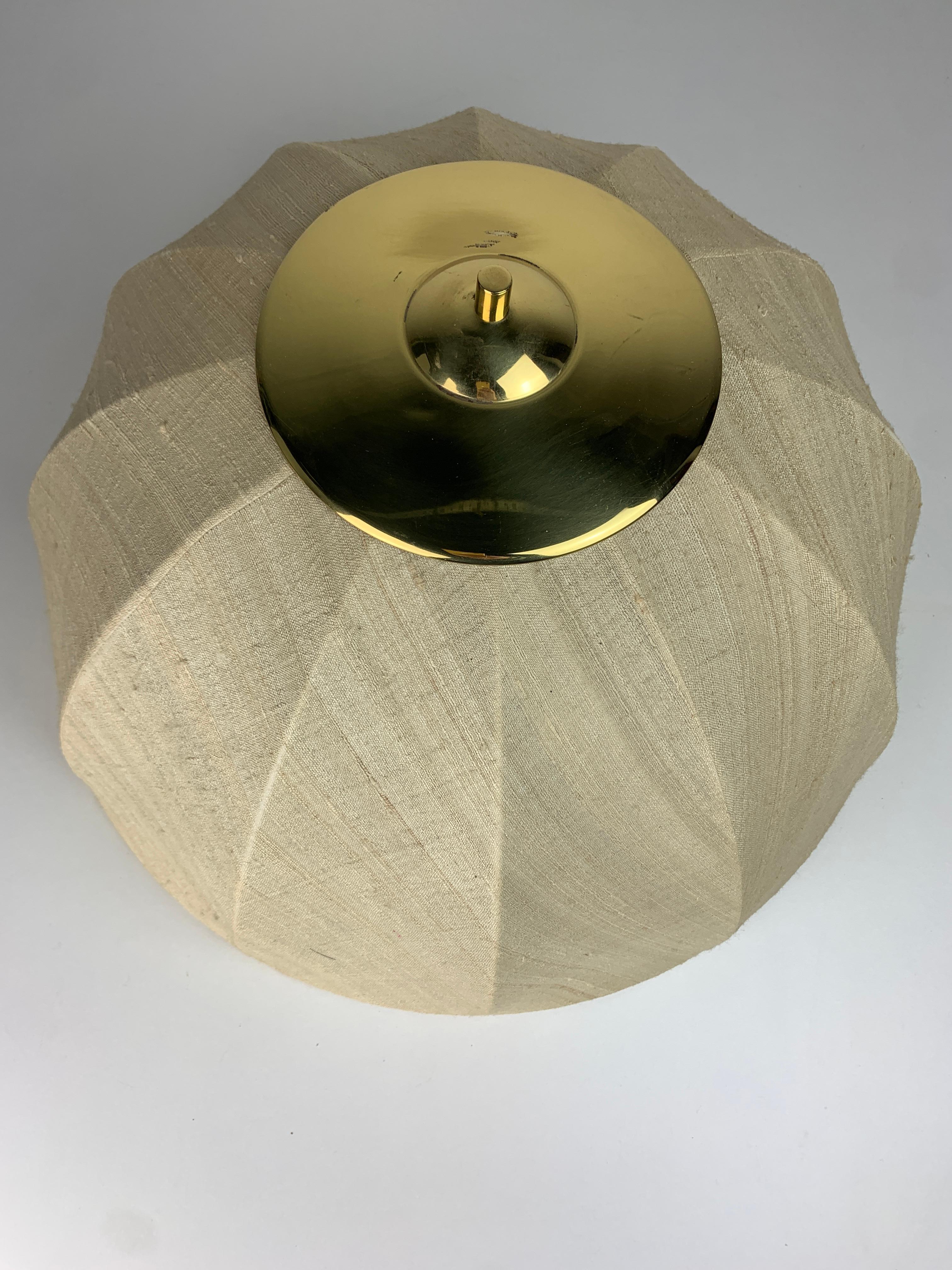 Grande lampe de table champignon de 65 cm en laiton de l'ère spatiale, années 1960 en vente 7