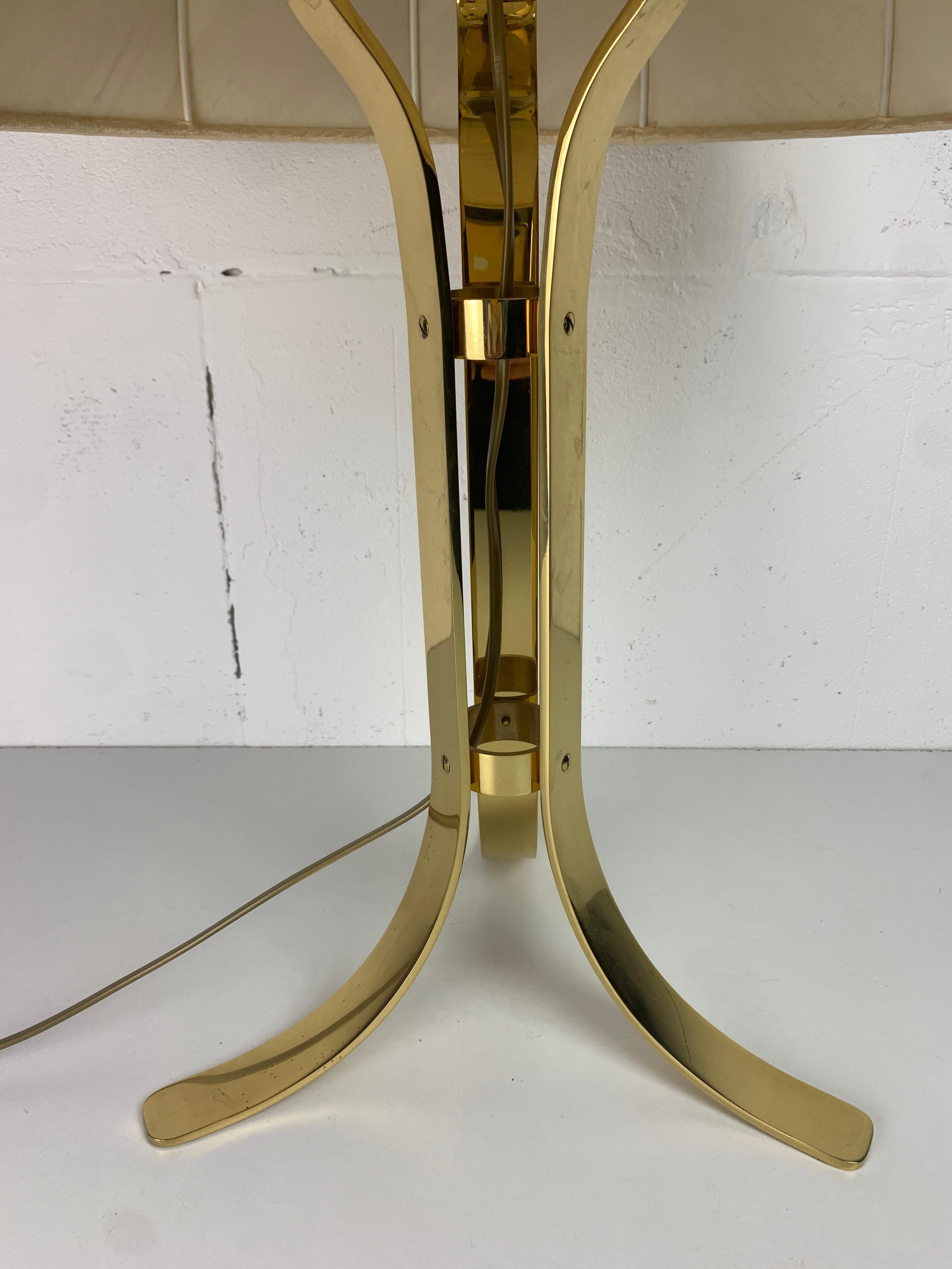 Grande lampe de table champignon de 65 cm en laiton de l'ère spatiale, années 1960 en vente 8