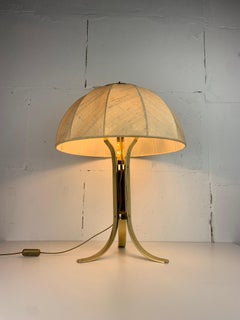 Large ( 65cm ) midcentury brass space age mushroom table lamp, 1960s