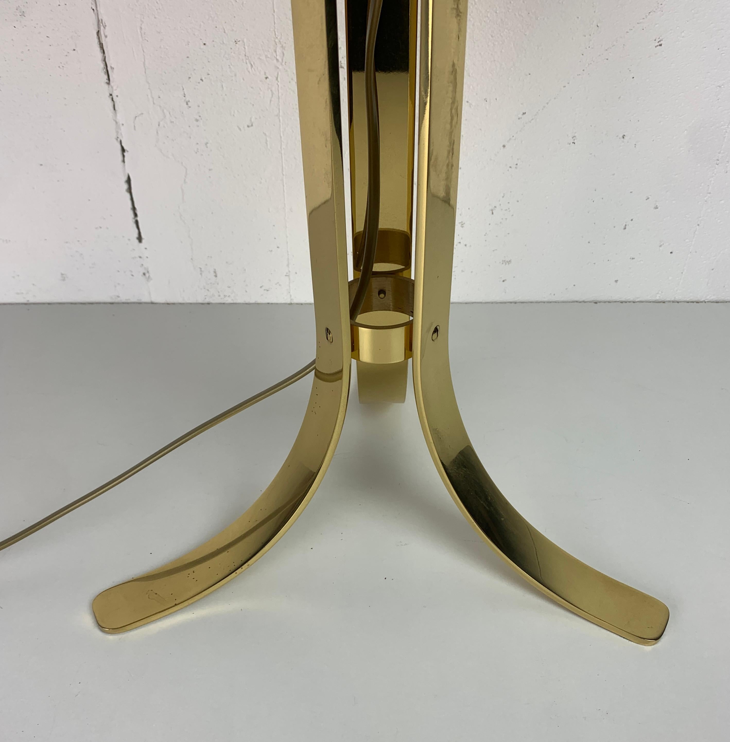 Milieu du XXe siècle Grande lampe de table champignon de 65 cm en laiton de l'ère spatiale, années 1960 en vente