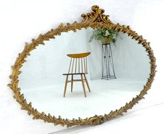 Large 68" Long Oval Gold Gilt Gesso Wall Decorative Mirror MINT!
