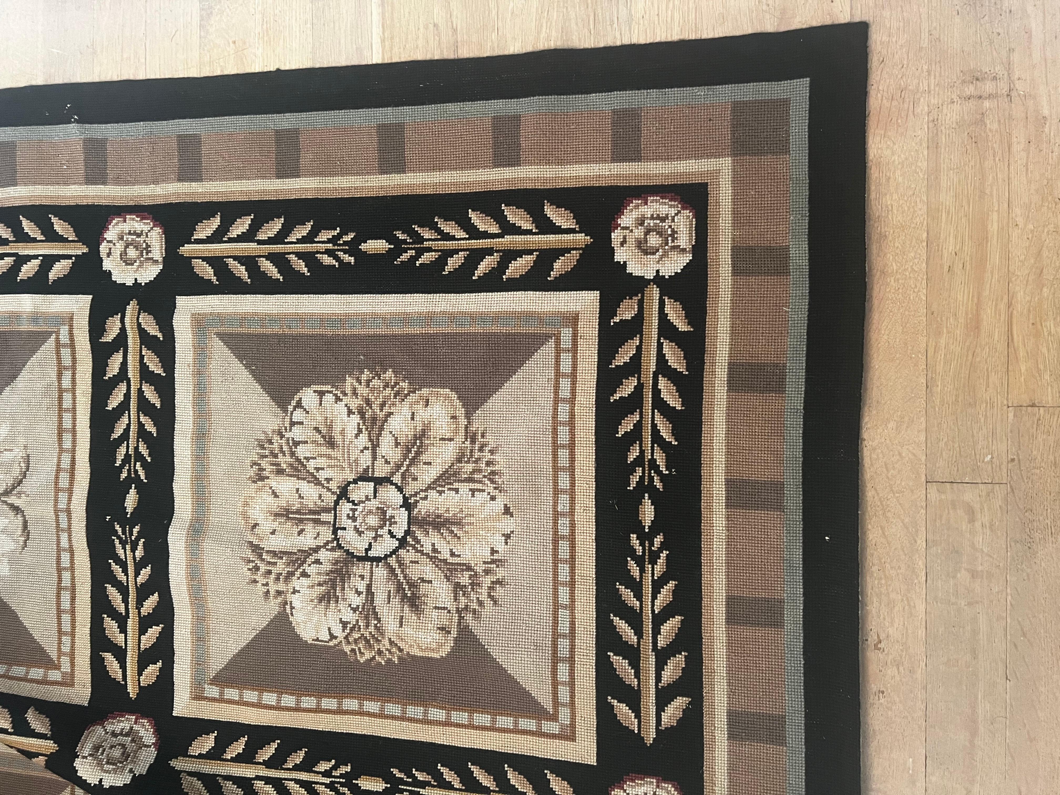 Großer 6x9 französischer Aubusson-Knüpfteppich/Tapisserie (Handgeknüpft) im Angebot