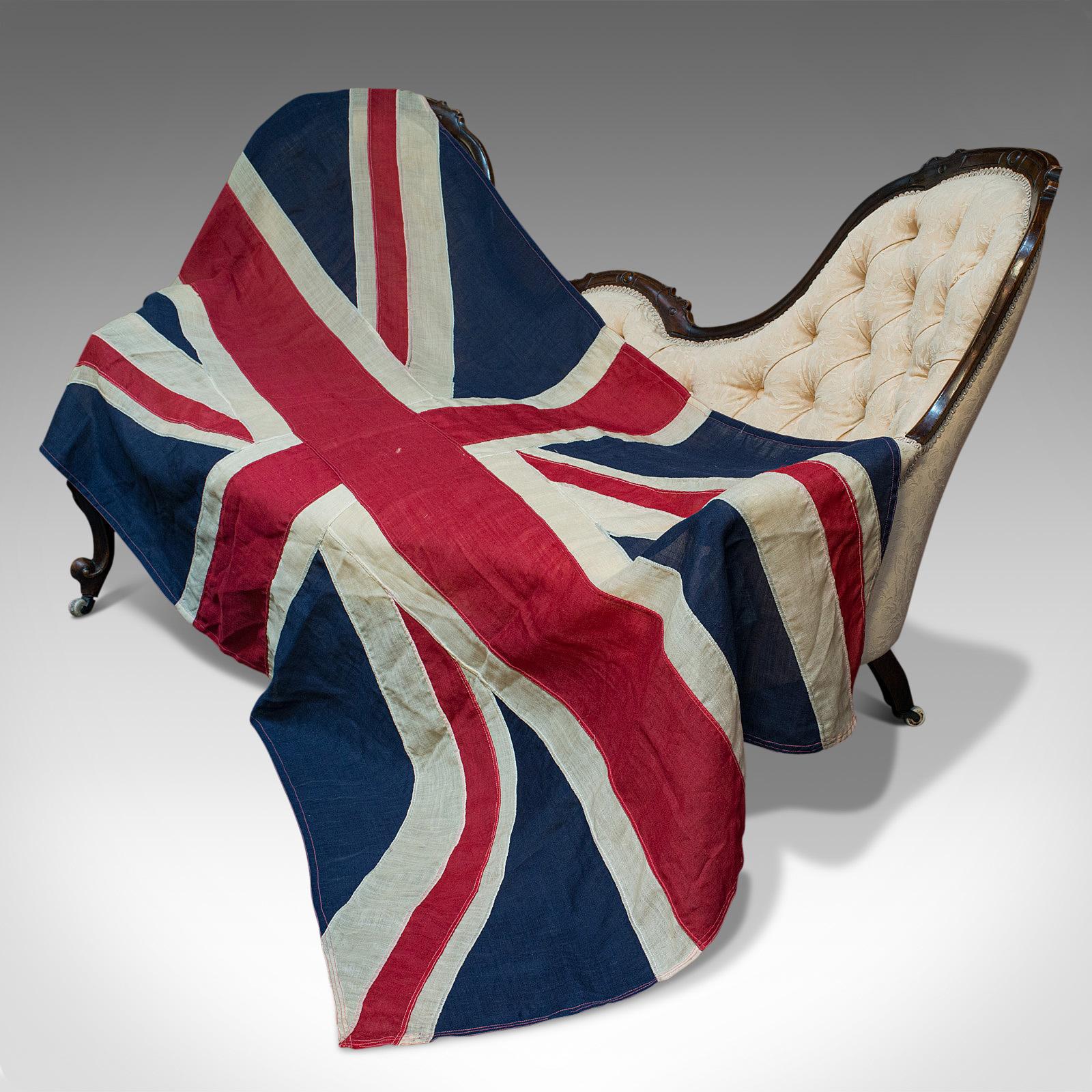 Vintage Union Jack, English, Cotton, Flag, UK, Great Britain, 1945 In Good Condition In Hele, Devon, GB