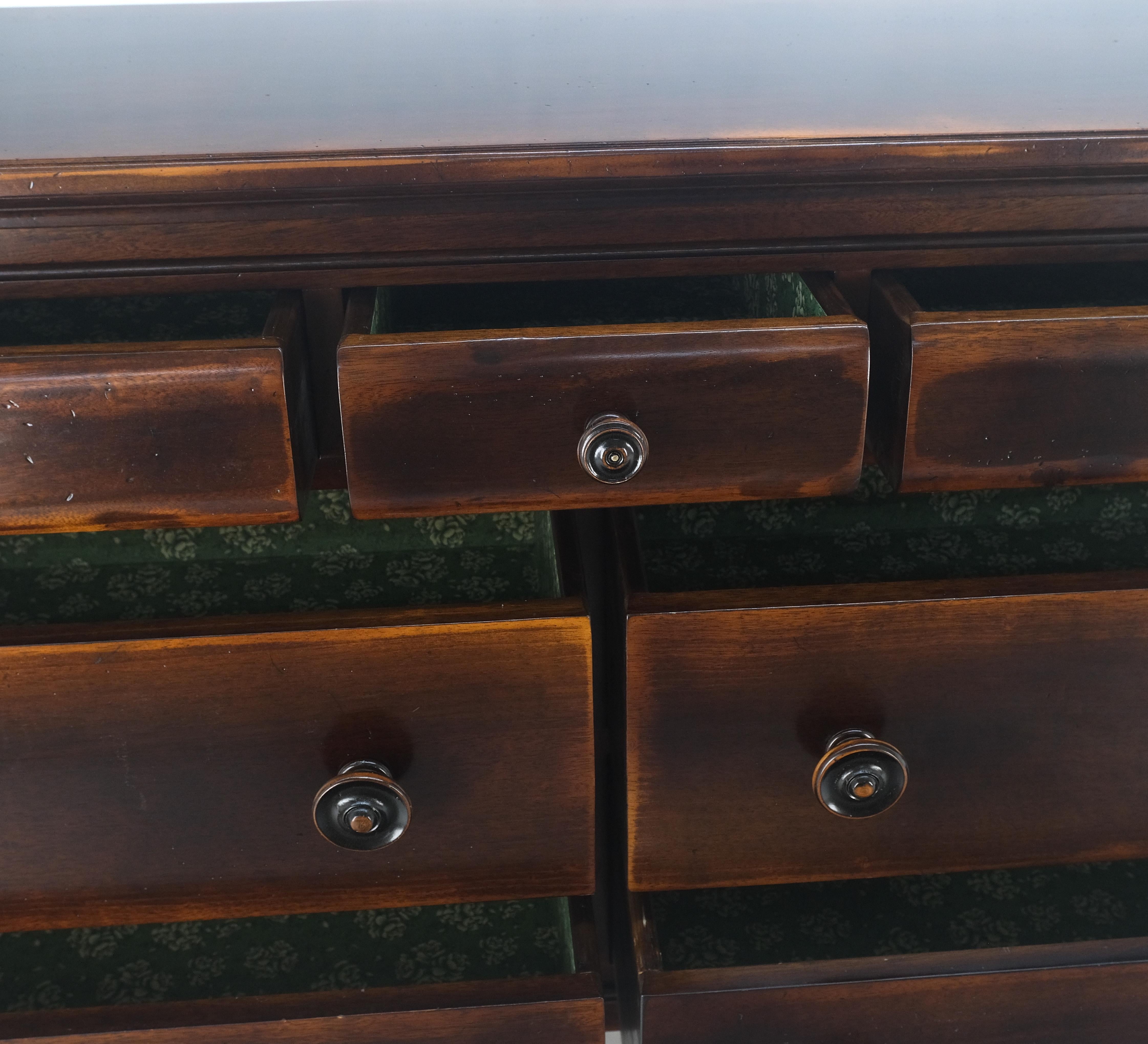 Large 7 Drawer Faux Bamboo Legs Turned Knobs Italian Dresser Commode Chest MINT! In Good Condition For Sale In Rockaway, NJ