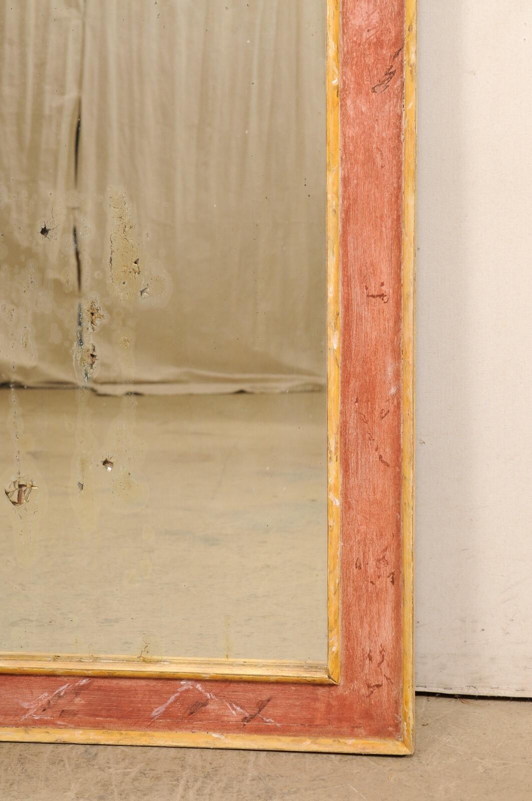 Grande specchio da parete italiano alto 7 piedi, XIX C. In condizioni buone in vendita a Atlanta, GA