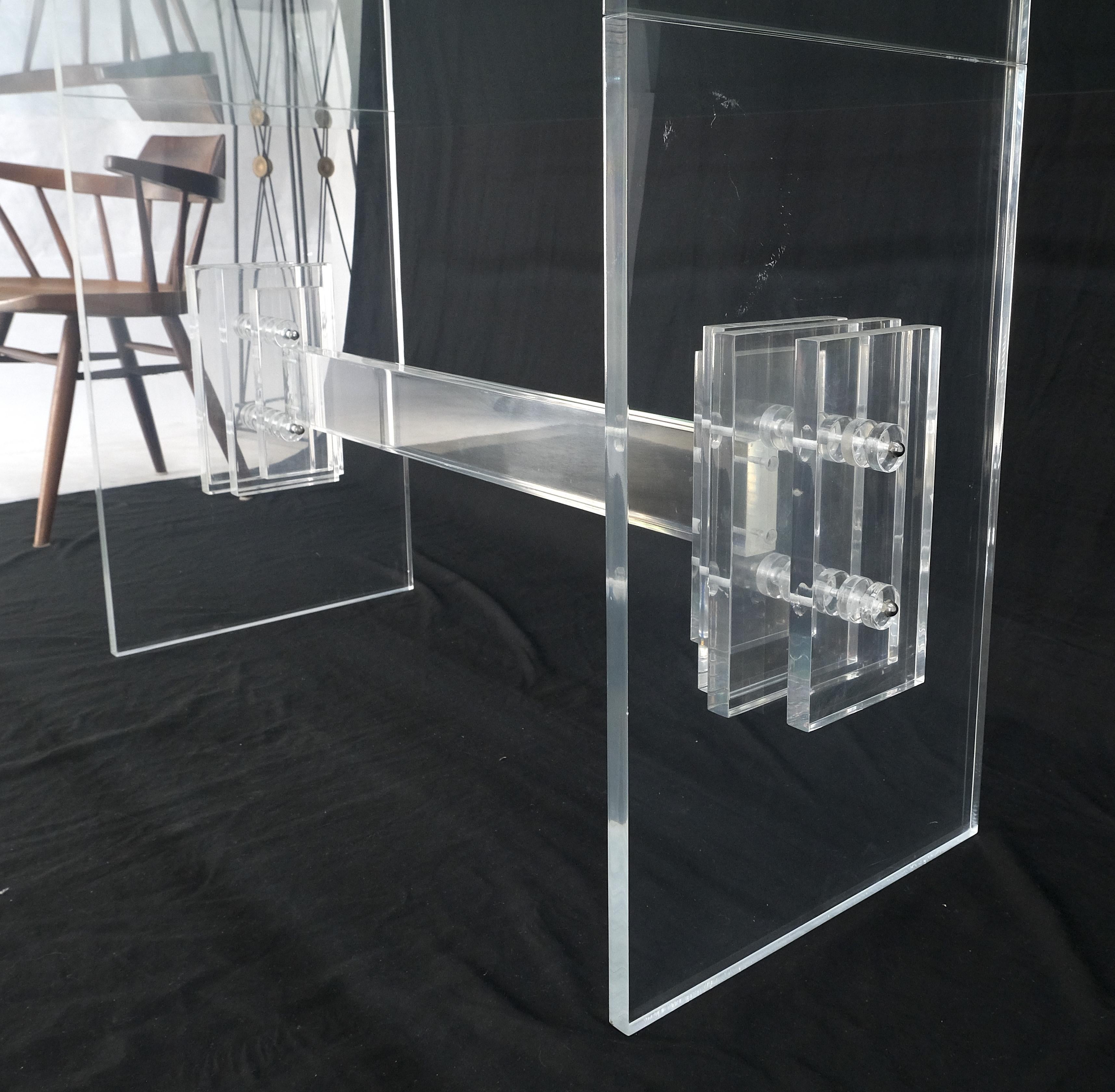 Table de conférence et de salle à manger de 7' de long avec plateau en verre 3/4
