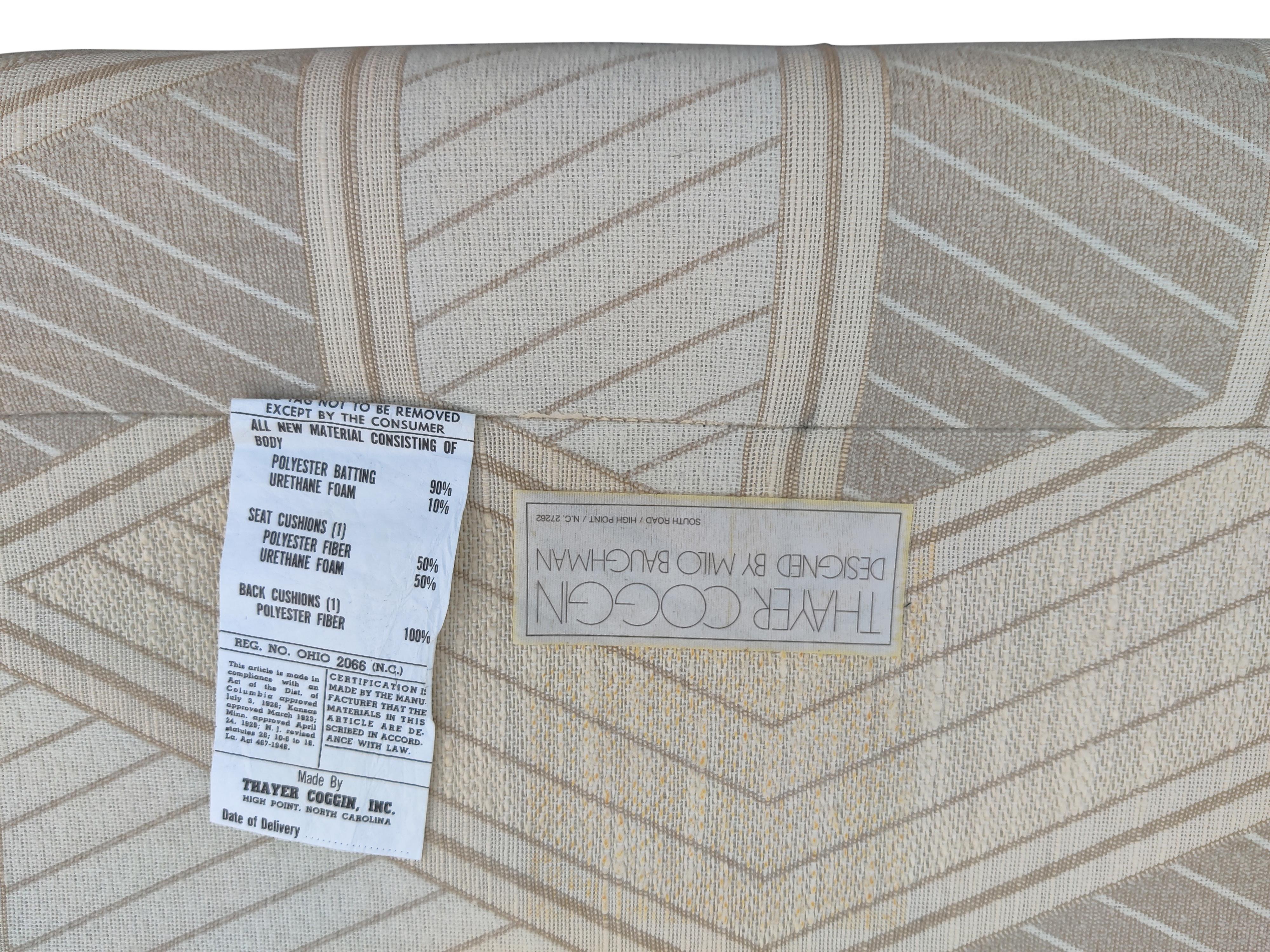 Large 7 pcs Milo Baughman Thayer Coggin Sectional Sofa Geometric Pattern Fabric 1