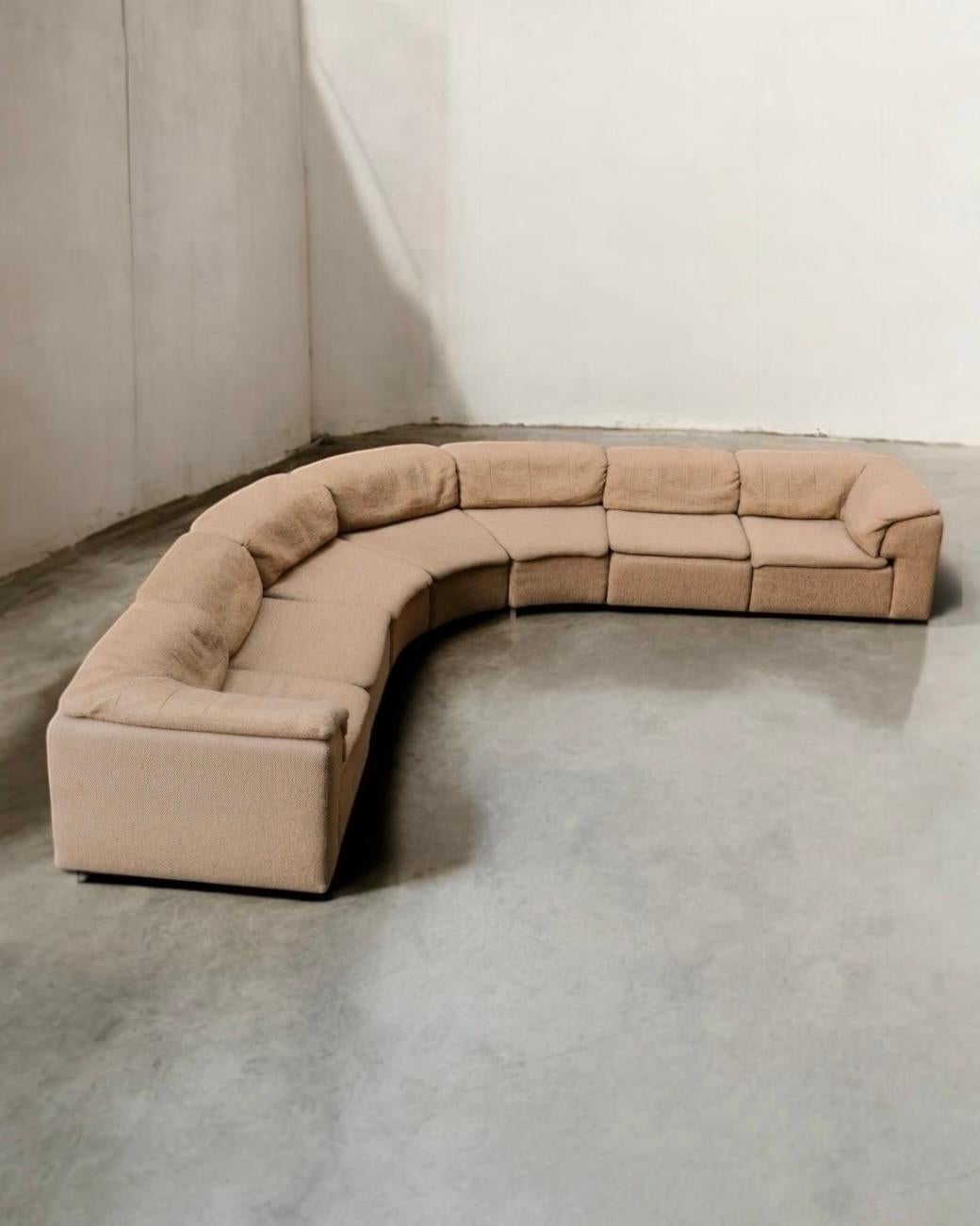 Mid-Century Modern Large 7 pieces sectional sofa by Roche Bobois, France, 1980s
