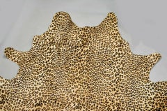 Leopard Print Cowhide Hair on Hide Carpet Area Rug