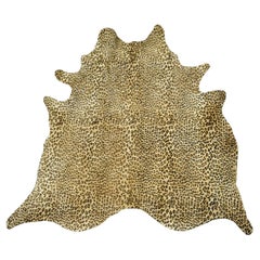 Leopard Print Cowhide Hair on Hide Carpet Area Rug