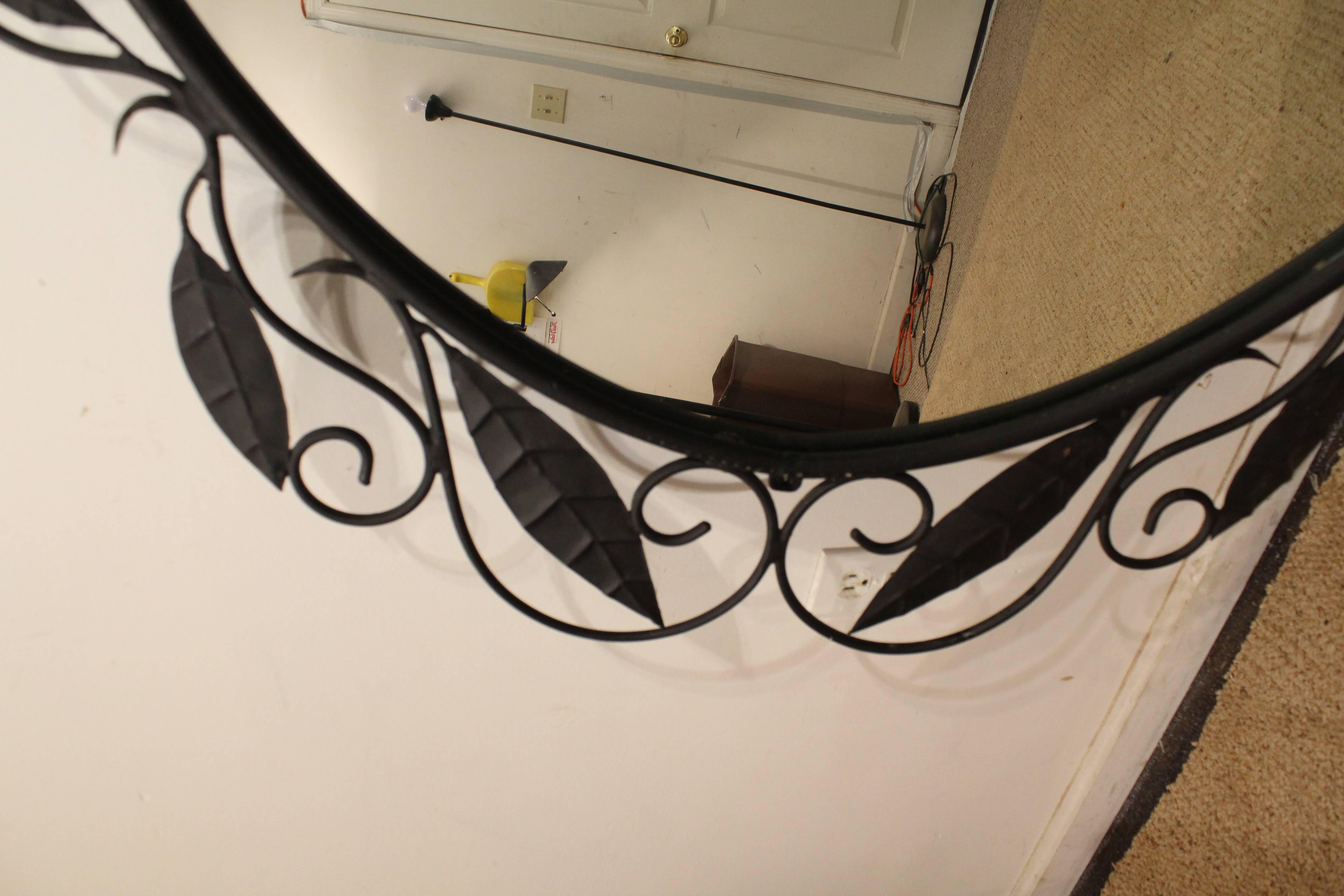 Unknown Large Oval Oversized Designer Wrought Iron Wall/Foyer Mirror