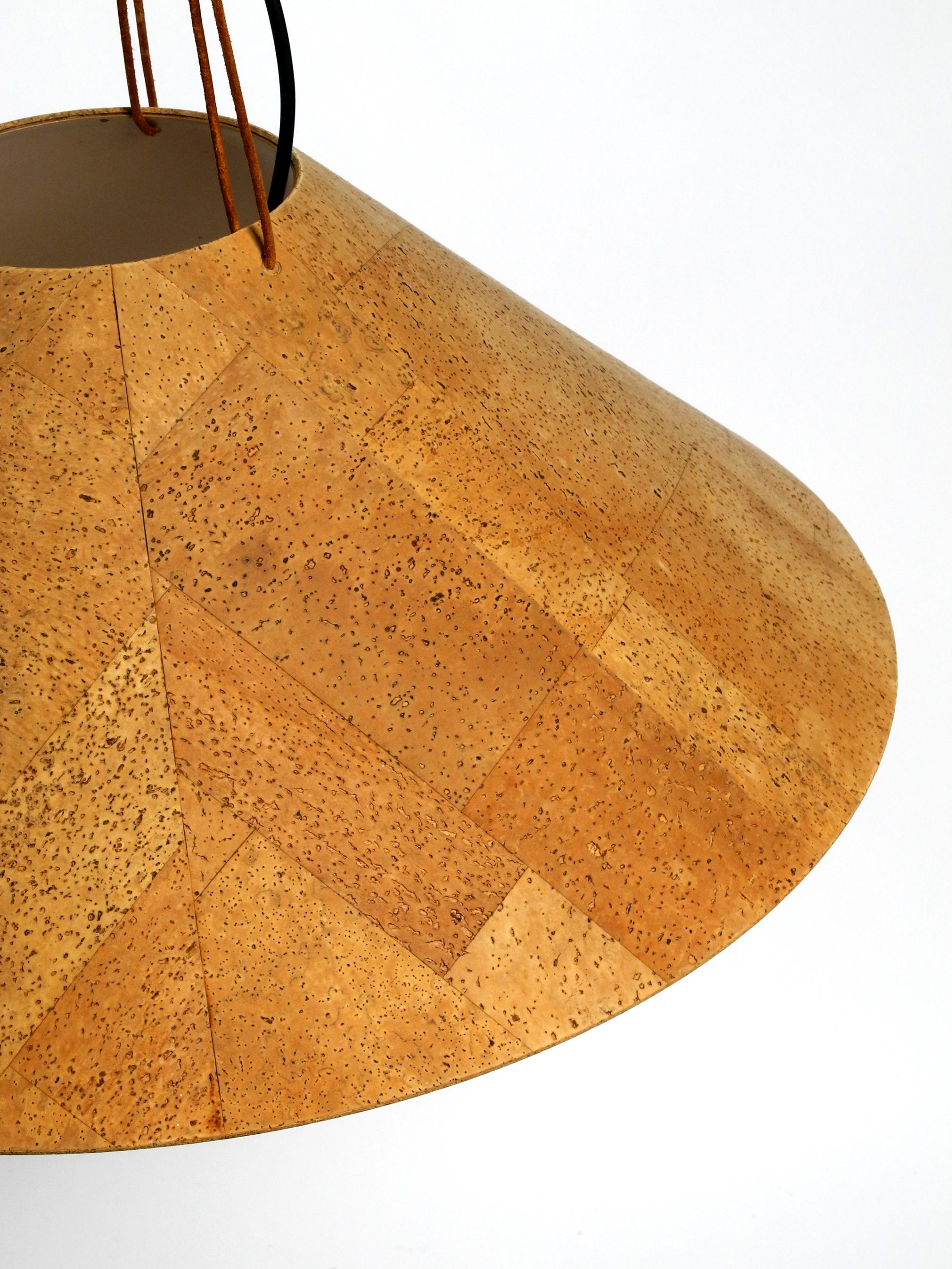 Large 70s Cork Ceiling Lamp by M-Design Design Willhelm Zanoth and Ingo Maurer For Sale 6
