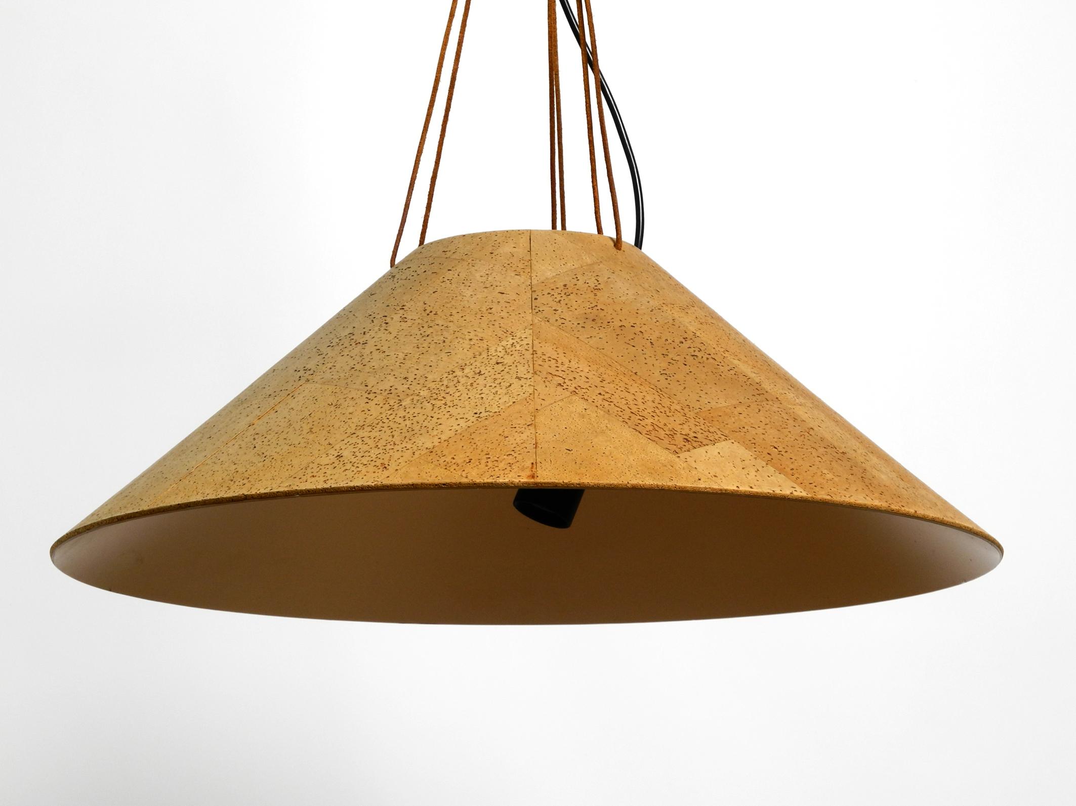 Large 70s Cork Ceiling Lamp by M-Design Design Willhelm Zanoth and Ingo Maurer For Sale 8