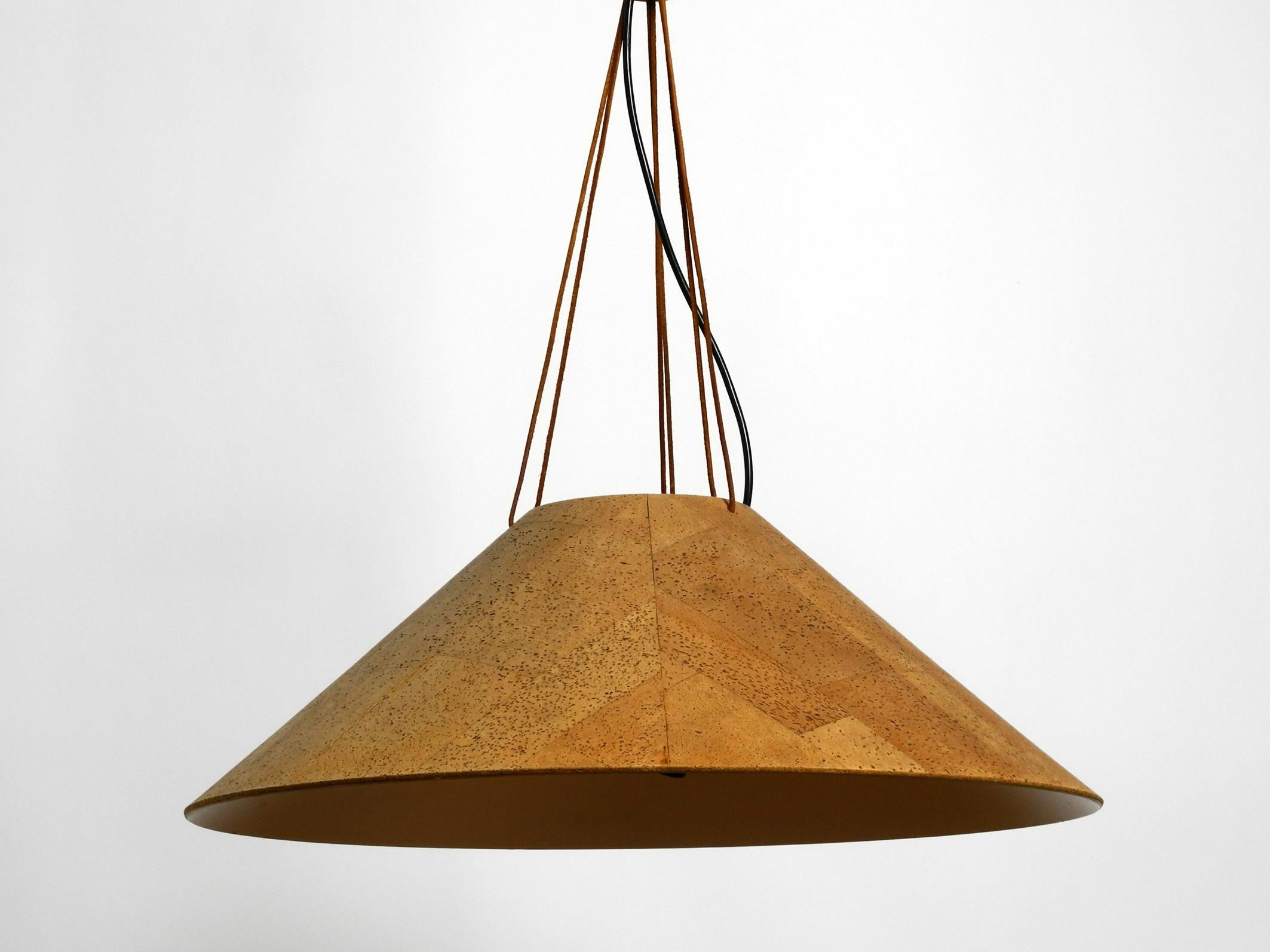 Large 70s Cork Ceiling Lamp by M-Design Design Willhelm Zanoth and Ingo Maurer For Sale 9