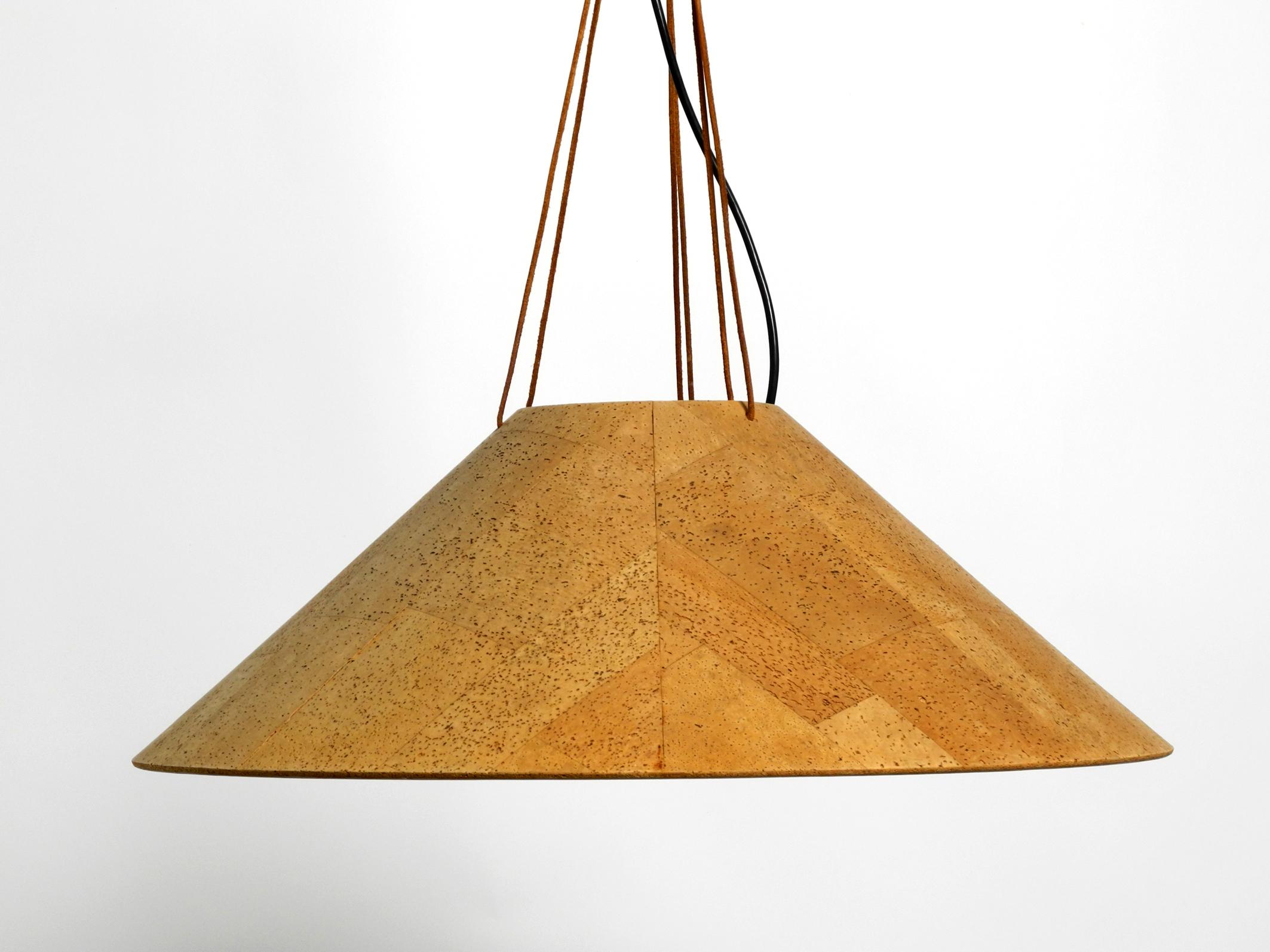 German Large 70s Cork Ceiling Lamp by M-Design Design Willhelm Zanoth and Ingo Maurer For Sale