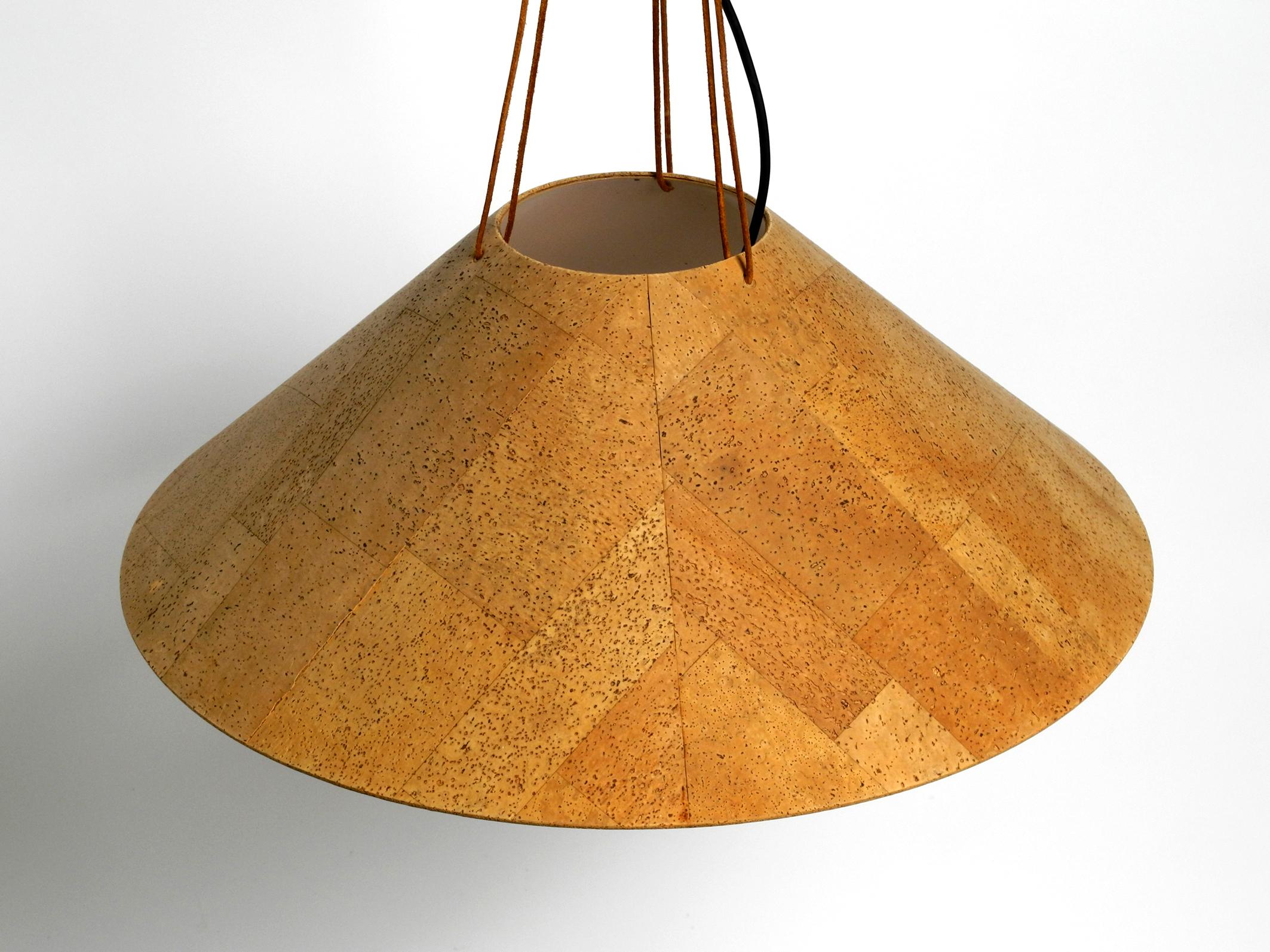 Late 20th Century Large 70s Cork Ceiling Lamp by M-Design Design Willhelm Zanoth and Ingo Maurer For Sale