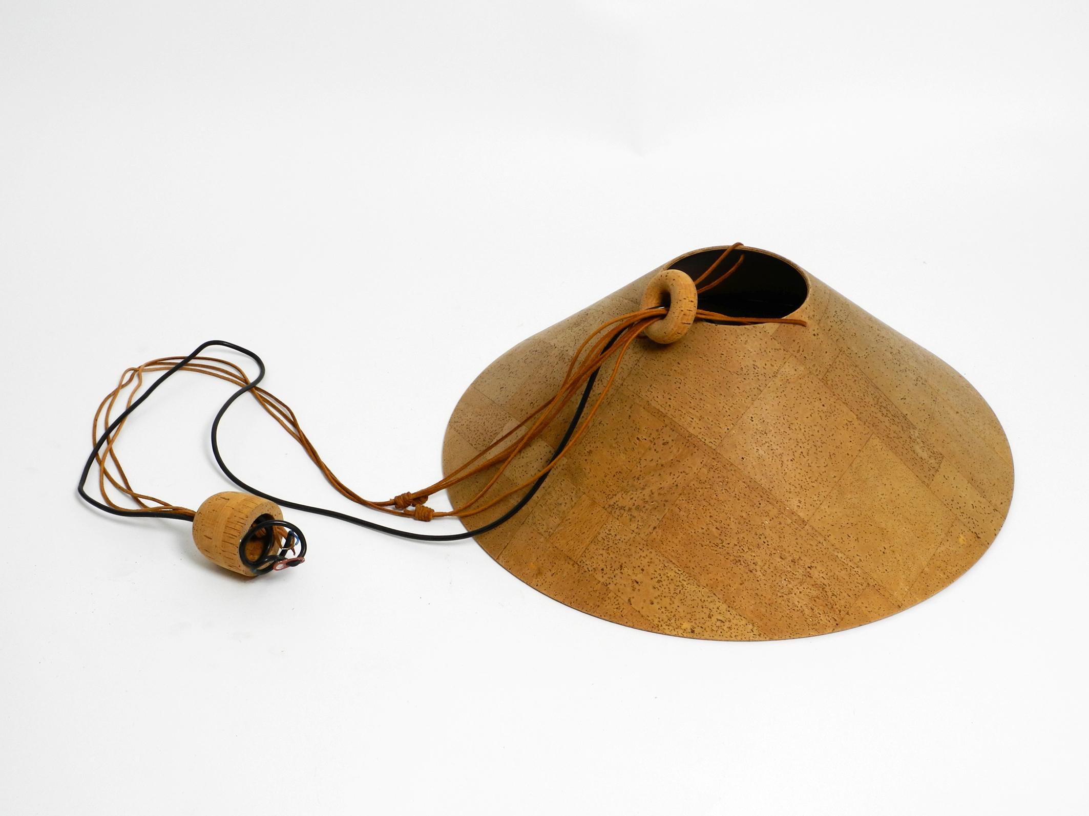 Large 70s Cork Ceiling Lamp by M-Design Design Willhelm Zanoth and Ingo Maurer For Sale 1