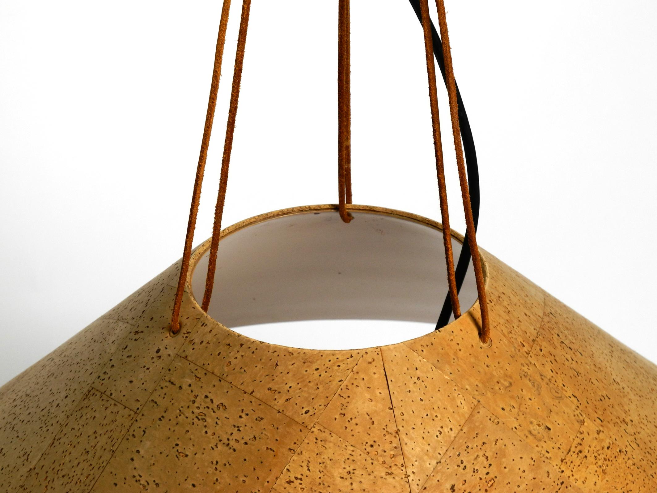 Large 70s Cork Ceiling Lamp by M-Design Design Willhelm Zanoth and Ingo Maurer For Sale 3