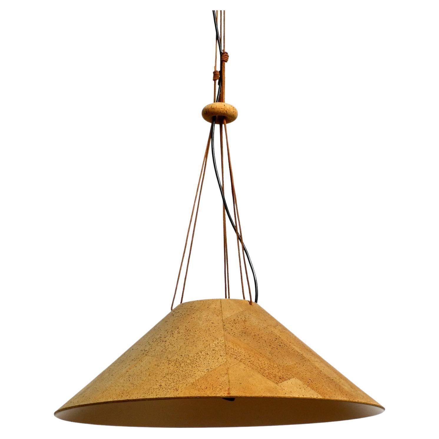 Large 70s Cork Ceiling Lamp by M-Design Design Willhelm Zanoth and Ingo Maurer For Sale