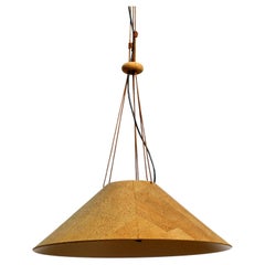 Large 70s Cork Ceiling Lamp by M-Design Design Willhelm Zanoth and Ingo Maurer