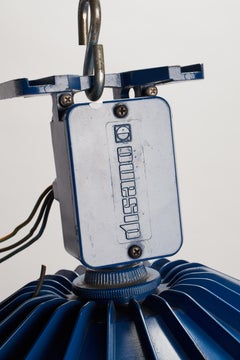 Large 70's Italian Metal Swinging Industrial Light