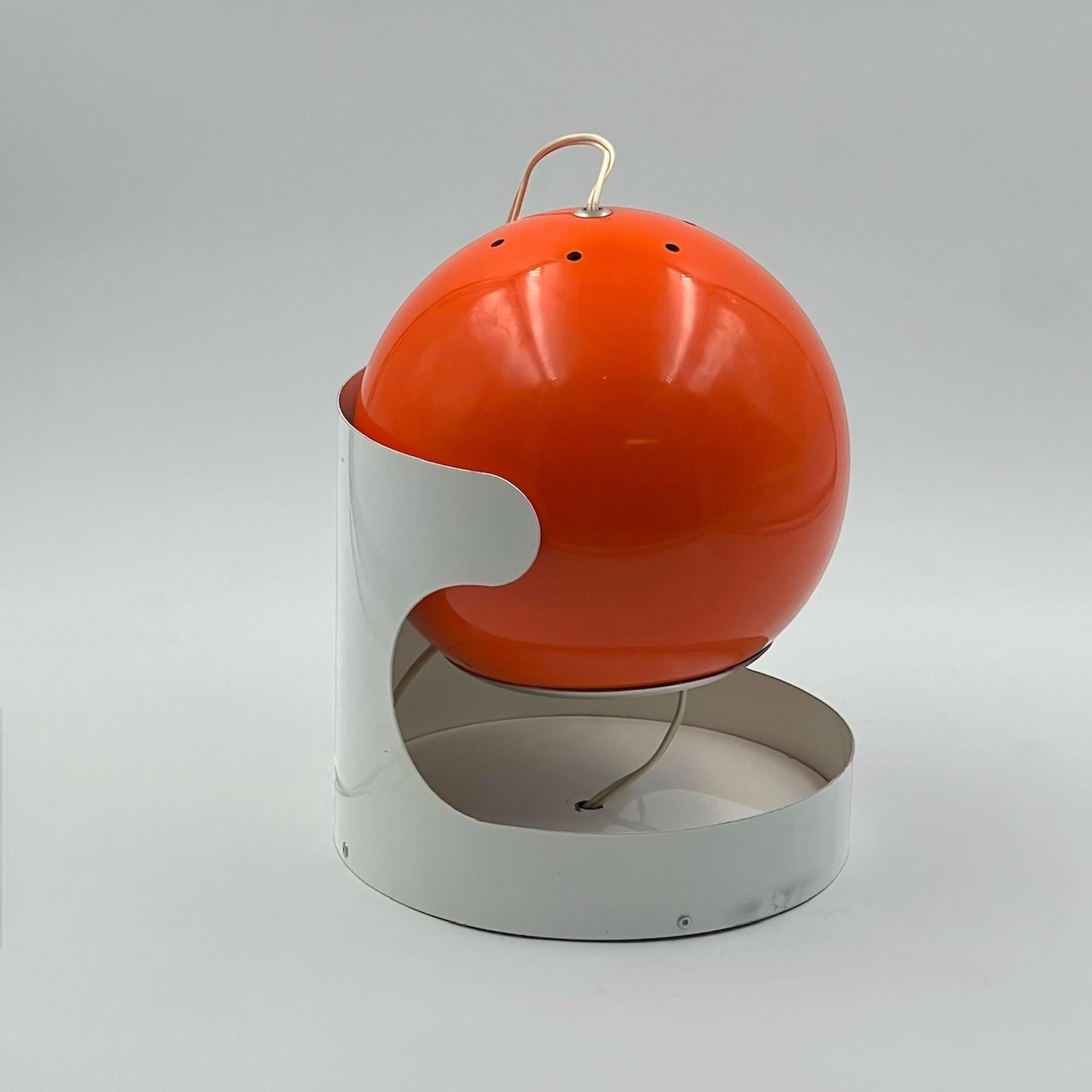 Large 70s Orange Eyeball Lamp by Luci Illuminazione - MCM Italian Design Light 3