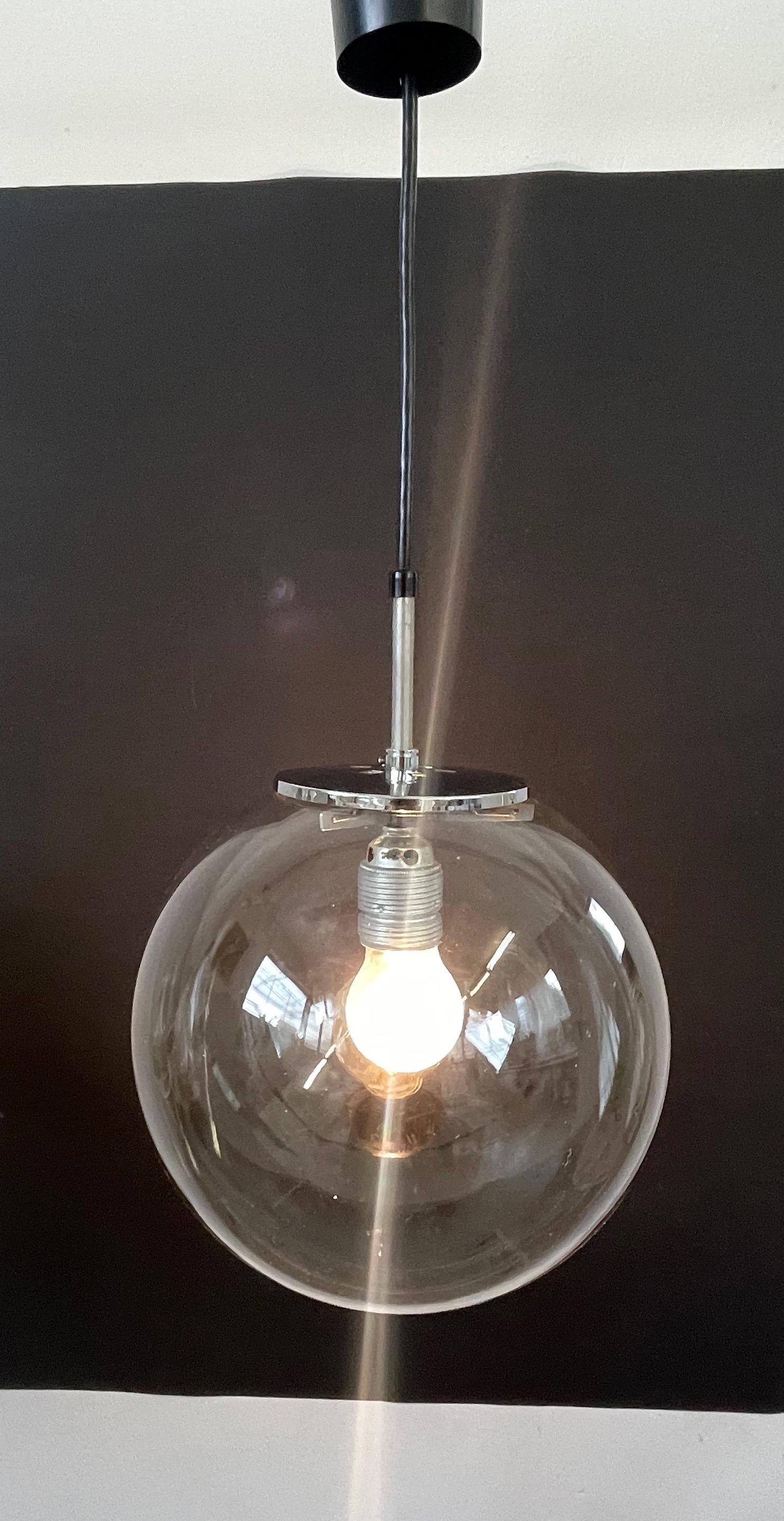Large 70s Spherical Ball Lamp by Limburger Glashuette 