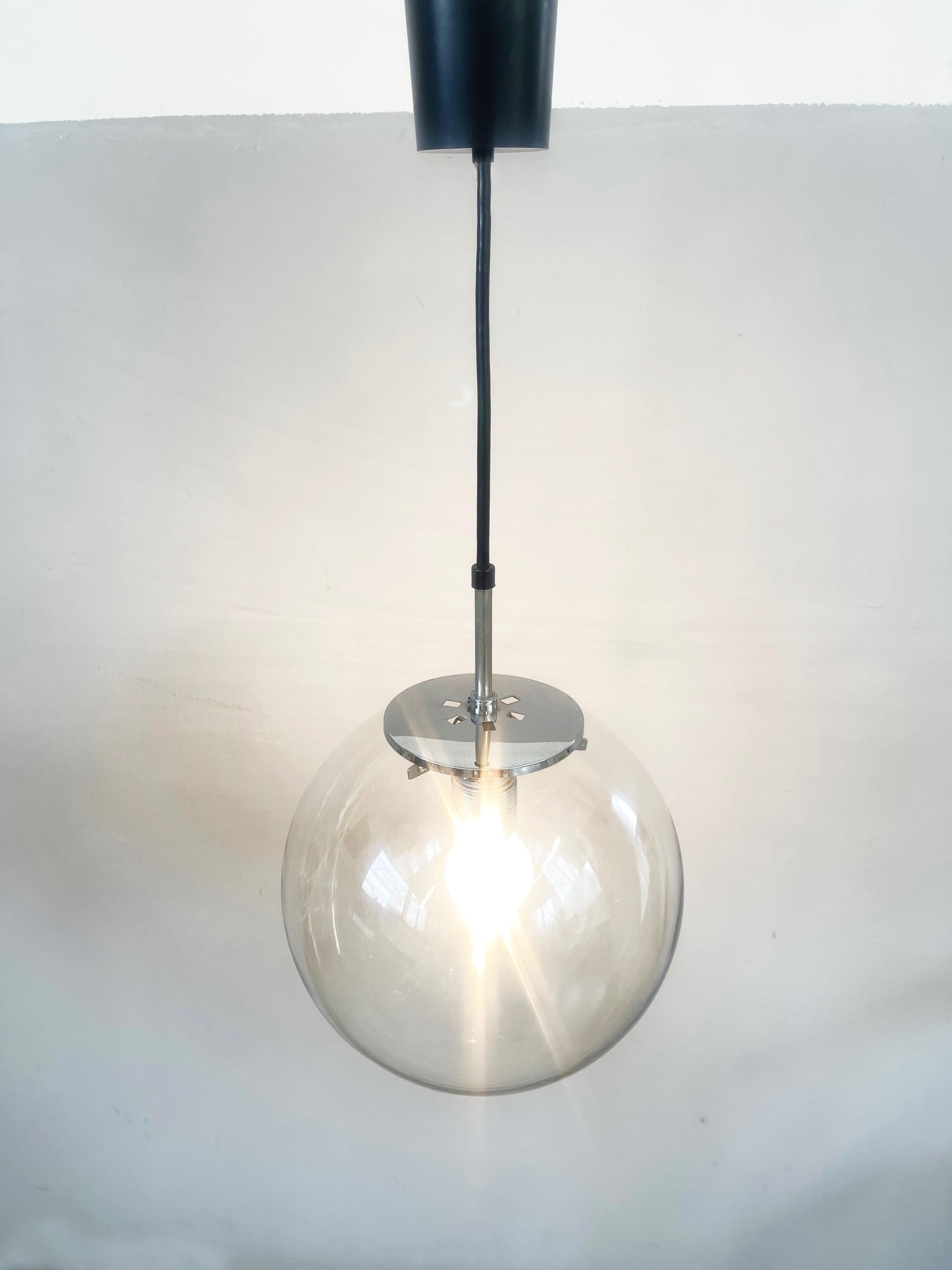 Mid-Century moderno Large 70s Spherical Ball Lamp by Limburger Glashuette 