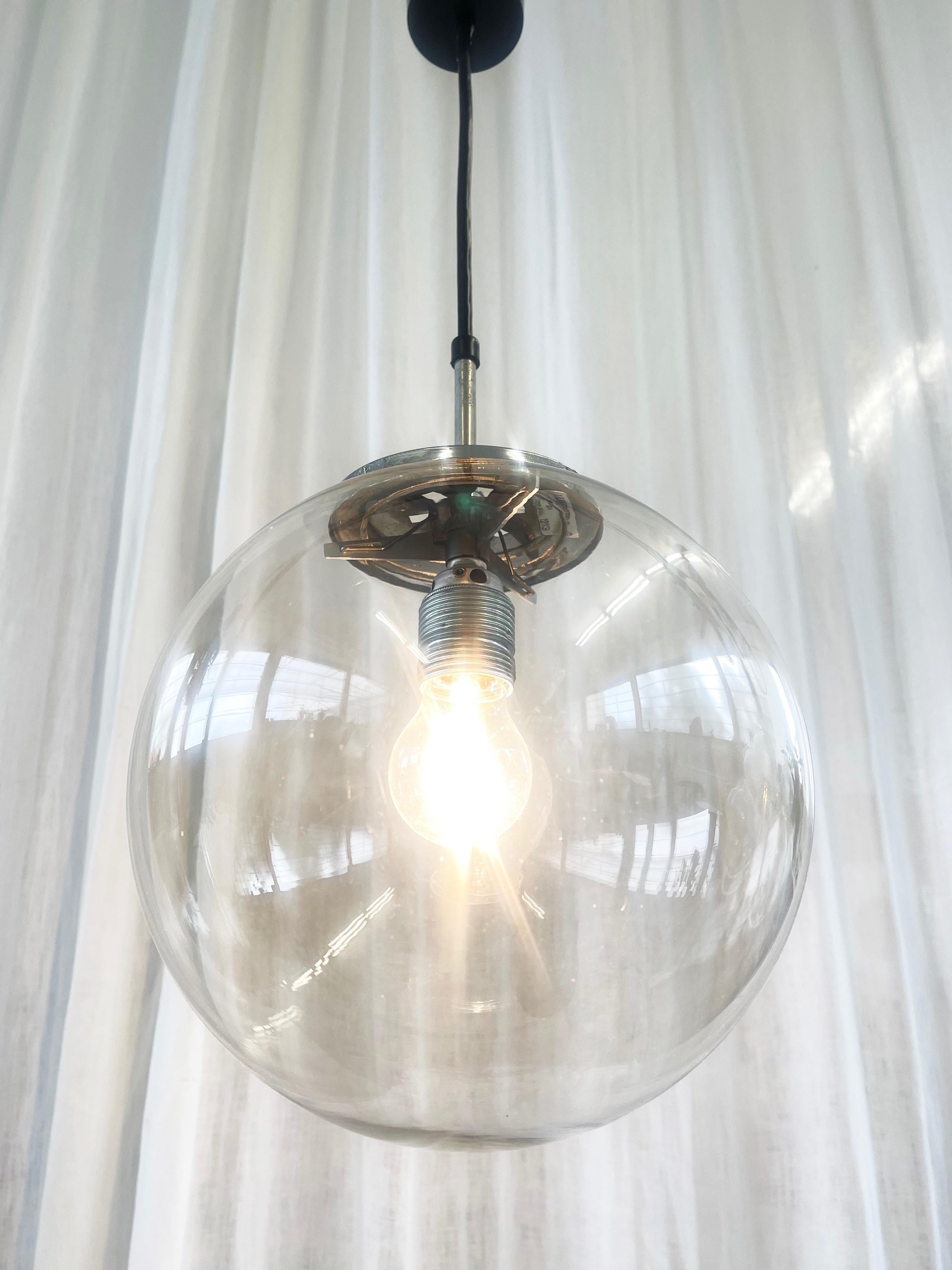 Tedesco Large 70s Spherical Ball Lamp by Limburger Glashuette 