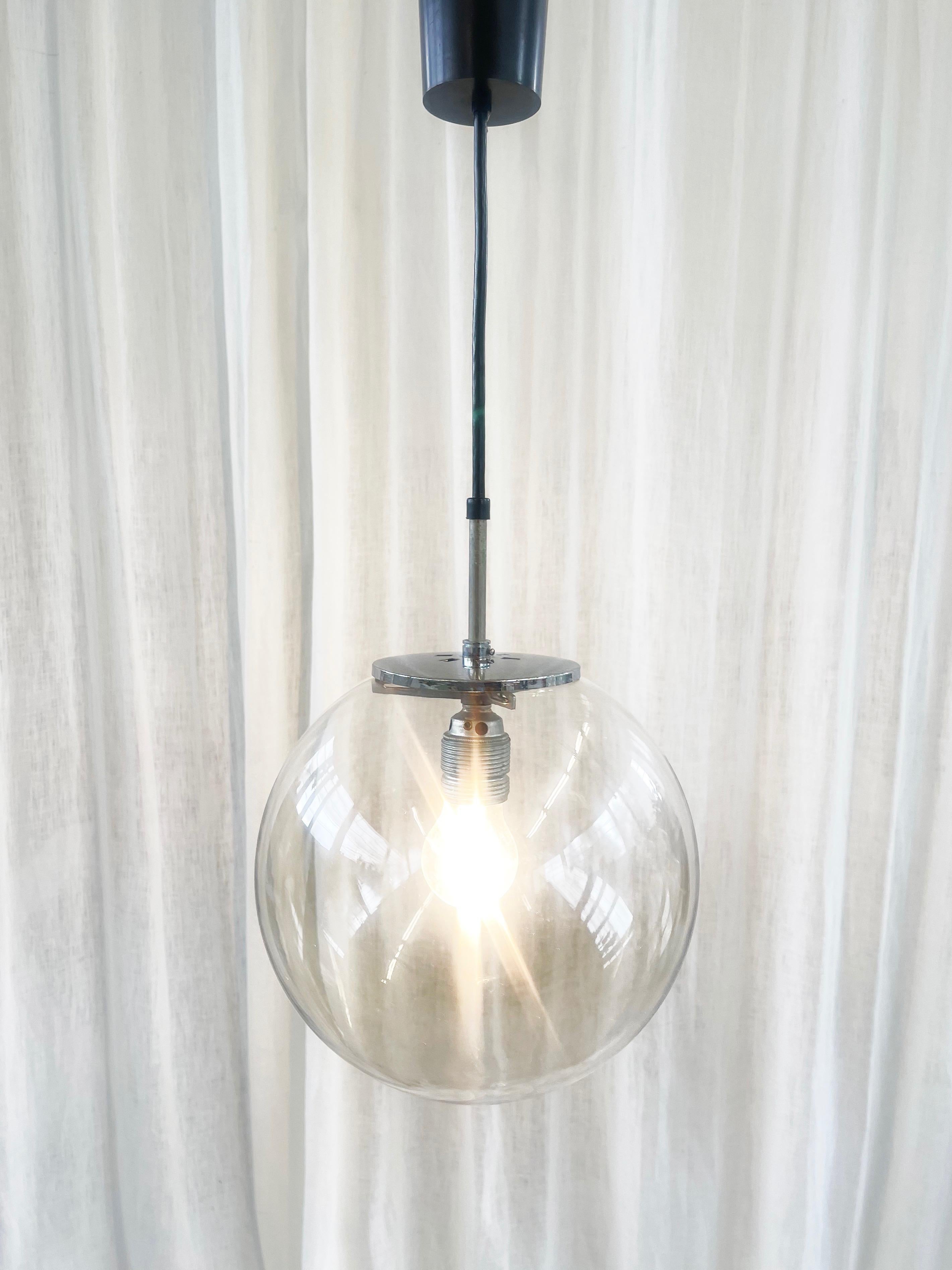 Large 70s Spherical Ball Lamp by Limburger Glashuette 