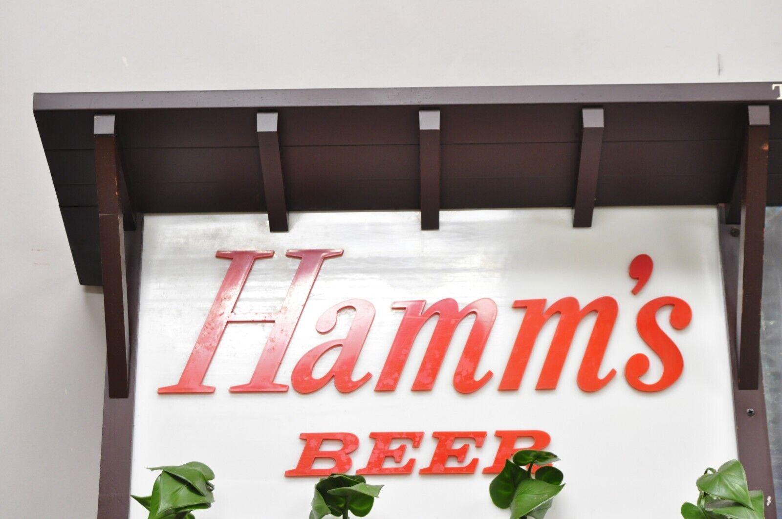 Large Vintage Hamm's Beer Lakeside Plastics Advertising Hanging Lighted Sign For Sale 2