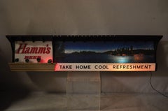 Large Vintage Hamm's Beer Lakeside Plastics Advertising Hanging Lighted Sign