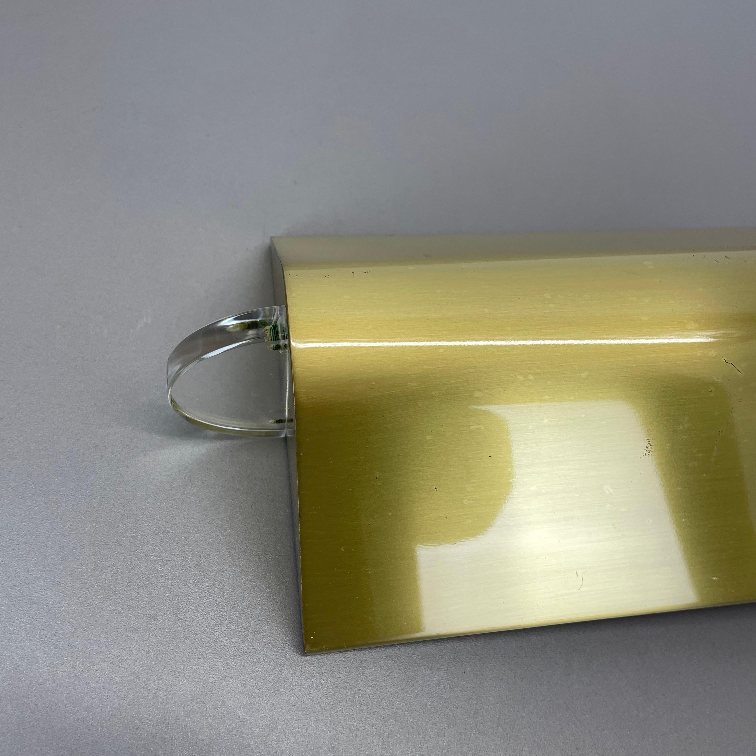 large 77cm Stilnovo Style OMI Swing Arm Brass Acryl glass Wall Light Italy 1970s For Sale 3
