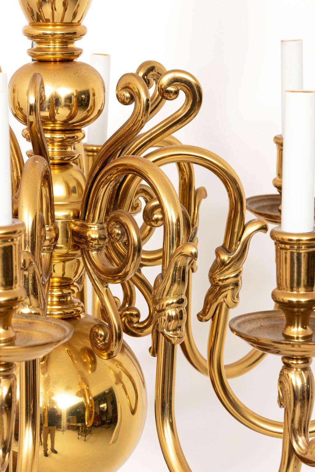 8 arm brass chandelier