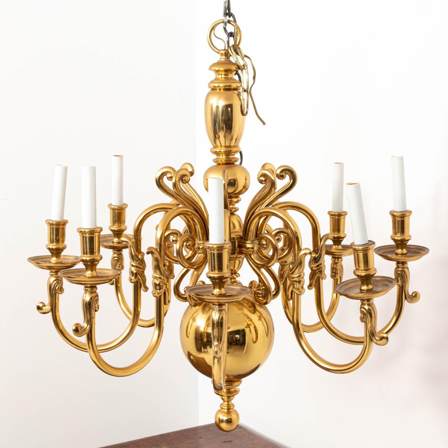 large brass chandelier