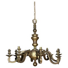 Large 8 Arm Brass Chandelier
