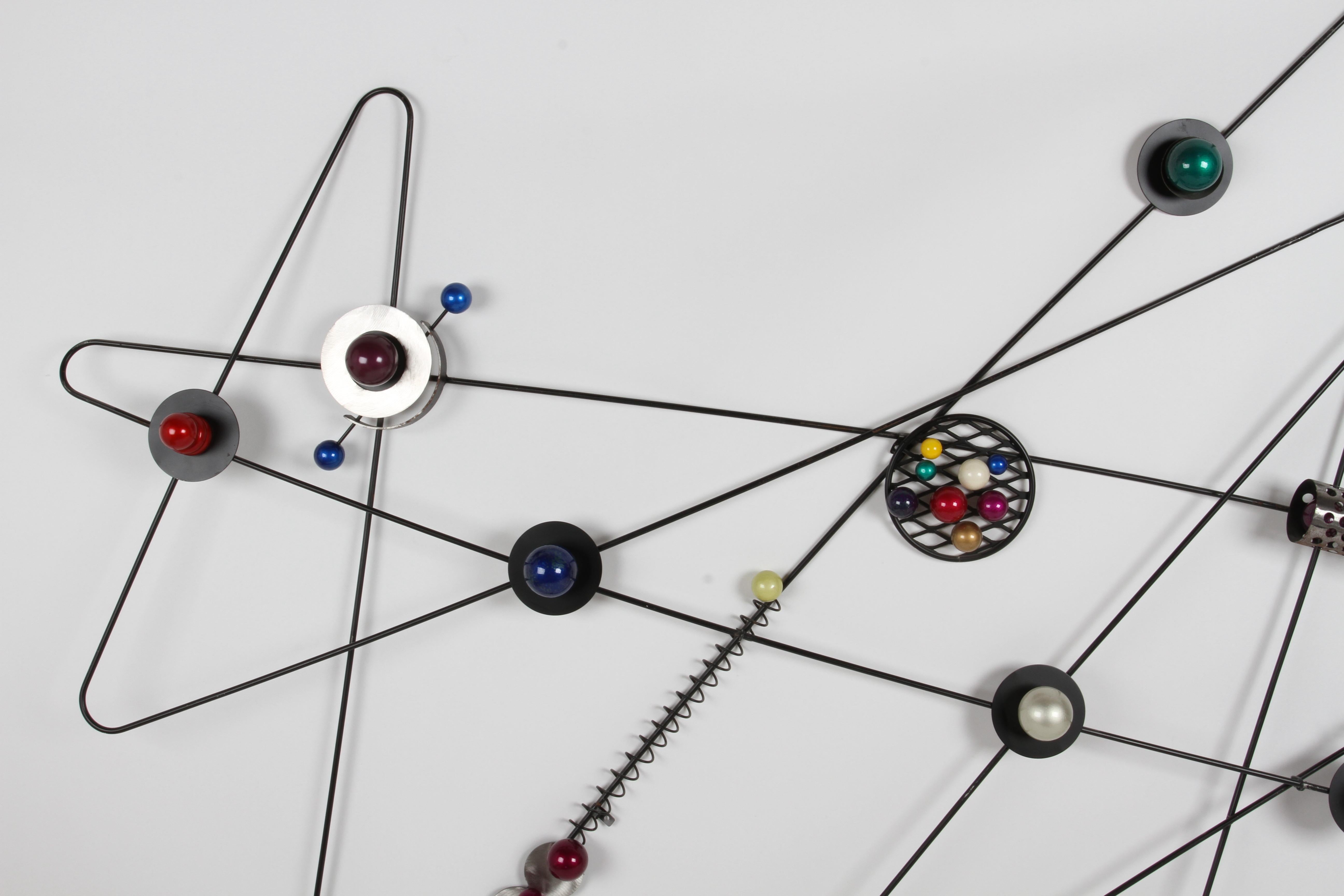 Large 8'+ Atomic Age Mid-Century Modern Style Unique Space Atom Wall Sculpture For Sale 8