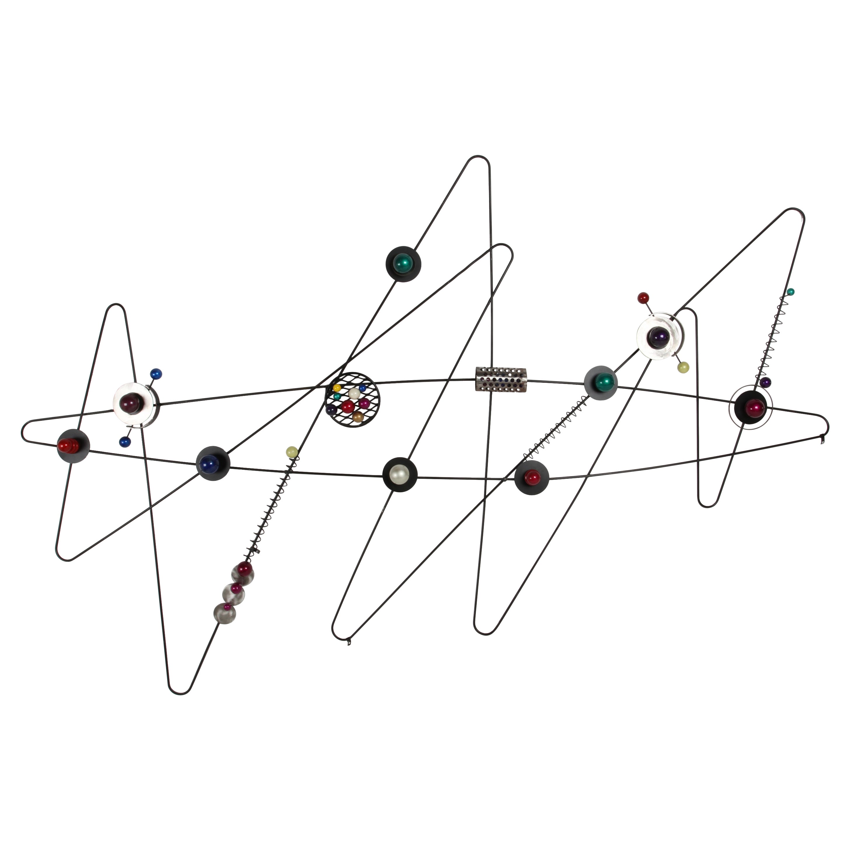Large 8'+ Atomic Age Mid-Century Modern Style Unique Space Atom Wall Sculpture