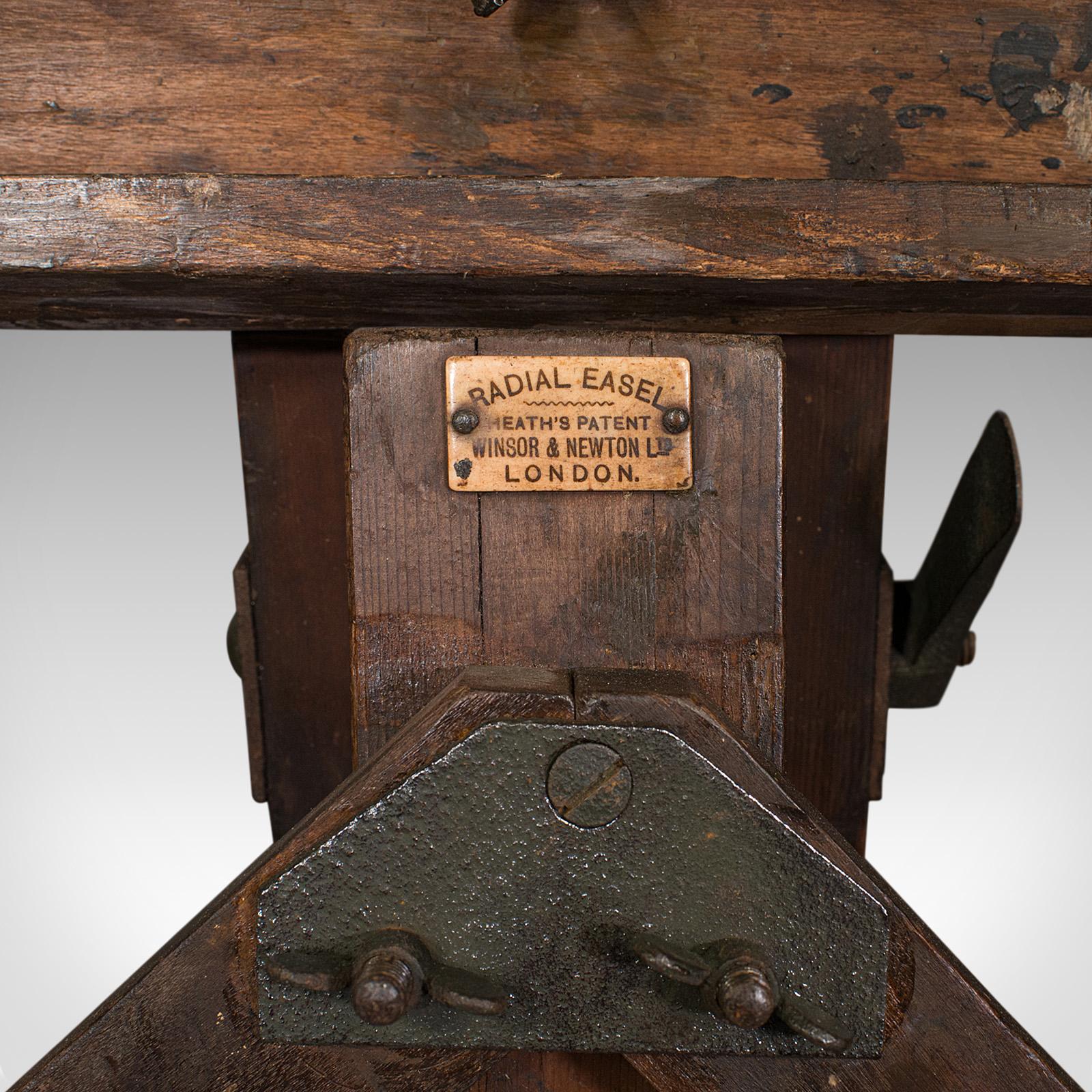 Large Antique Adjustable Artist's Easel, English, Pitch Pine, Victorian 4