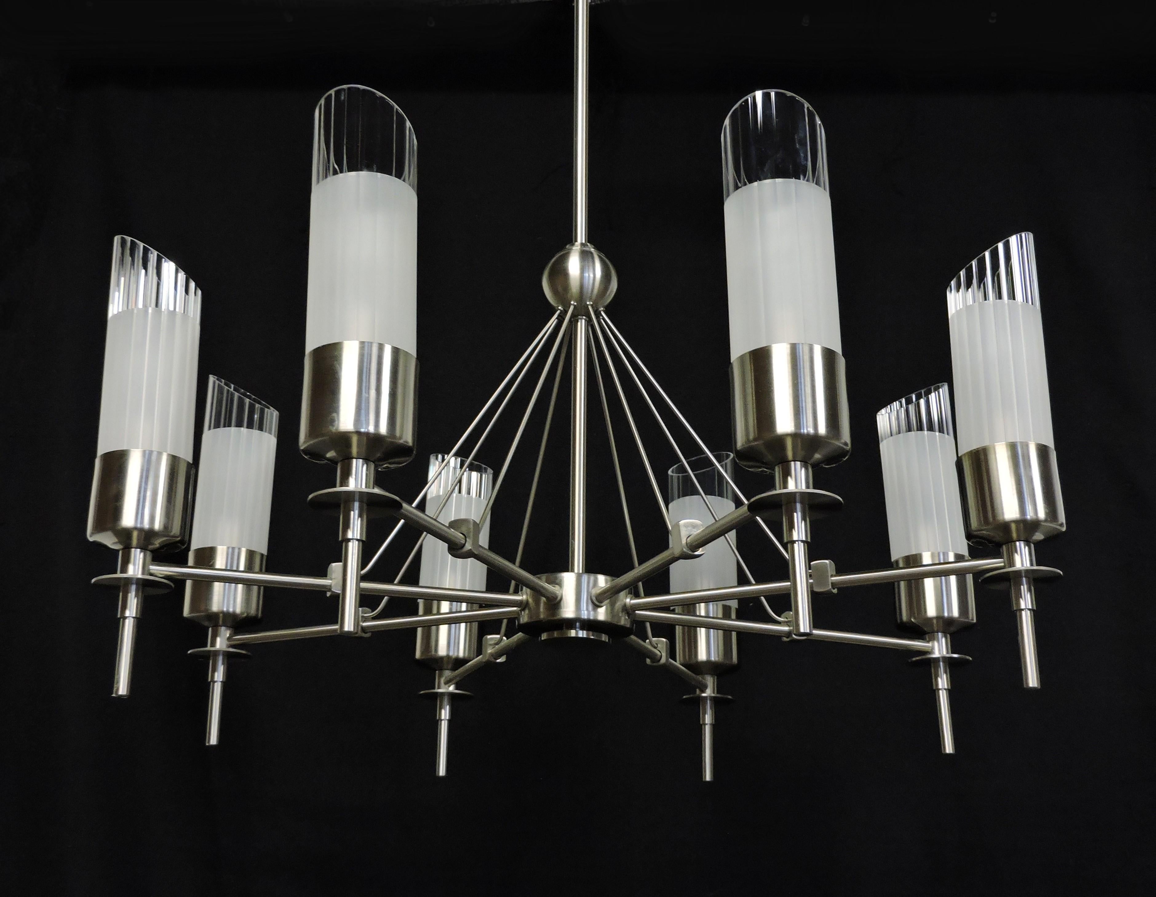 Dépoli Grand lustre luminaire post-moderne à 8 lumières en vente
