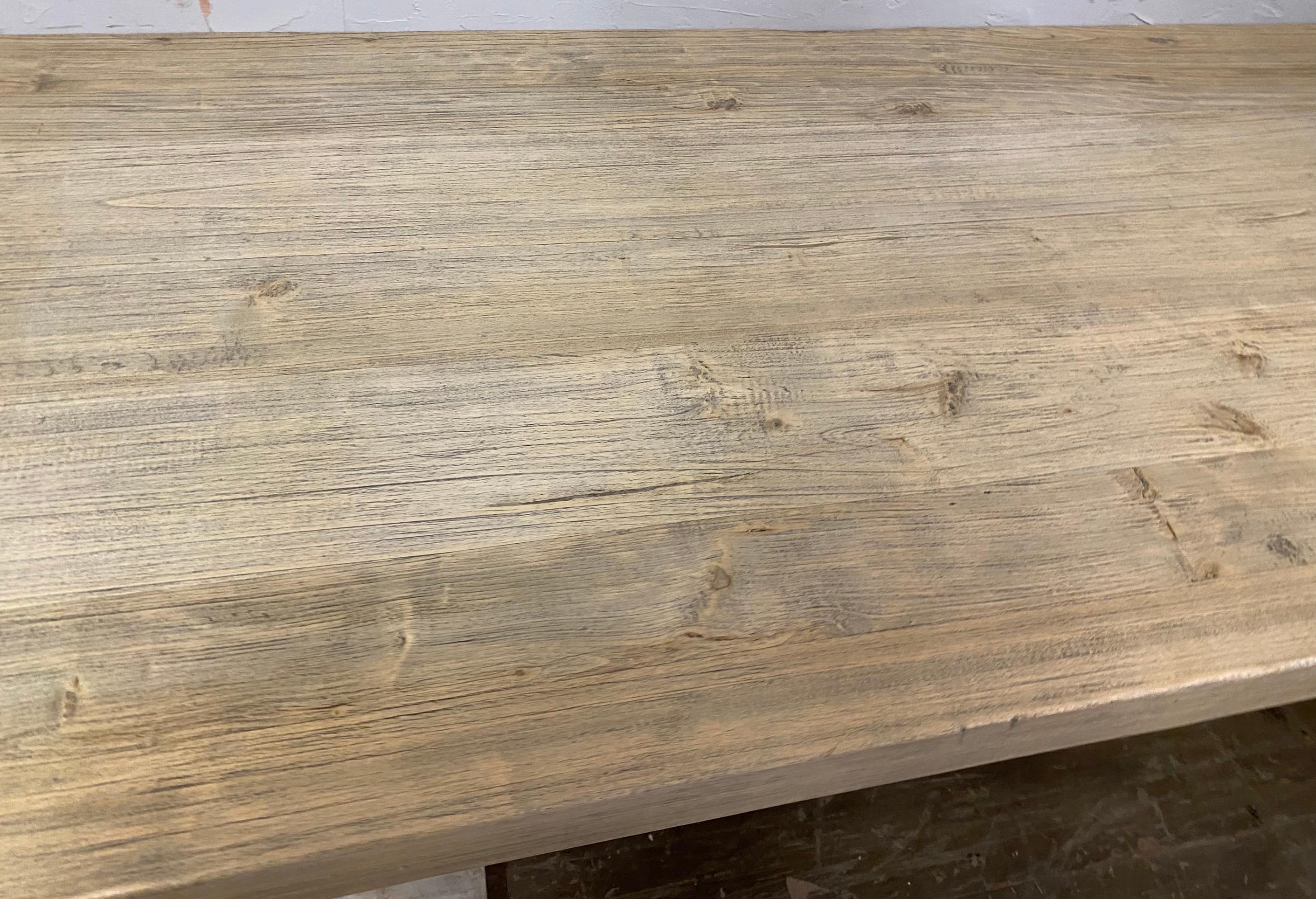Hand-Crafted Swedish Style Plank Top Console or Dining Table For Sale