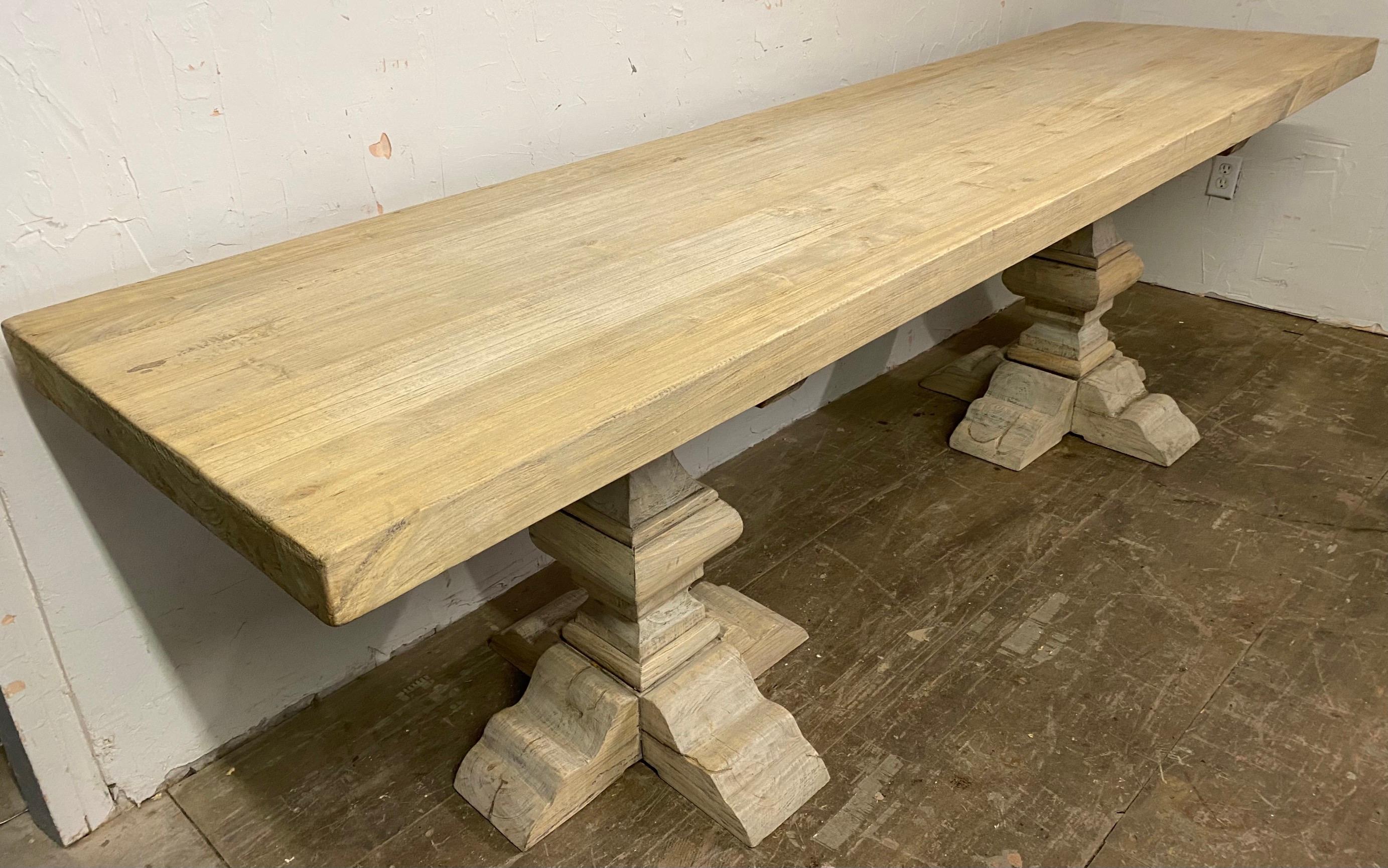 Contemporary Swedish Style Plank Top Console or Dining Table For Sale