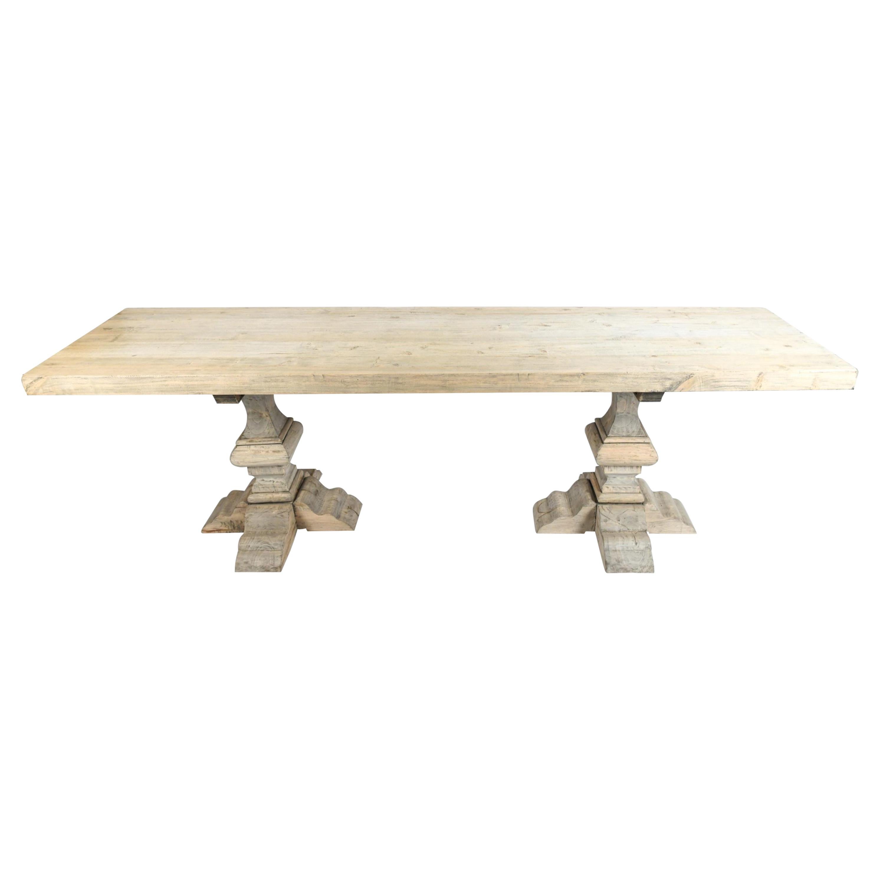 Swedish Style Plank Top Console or Dining Table
