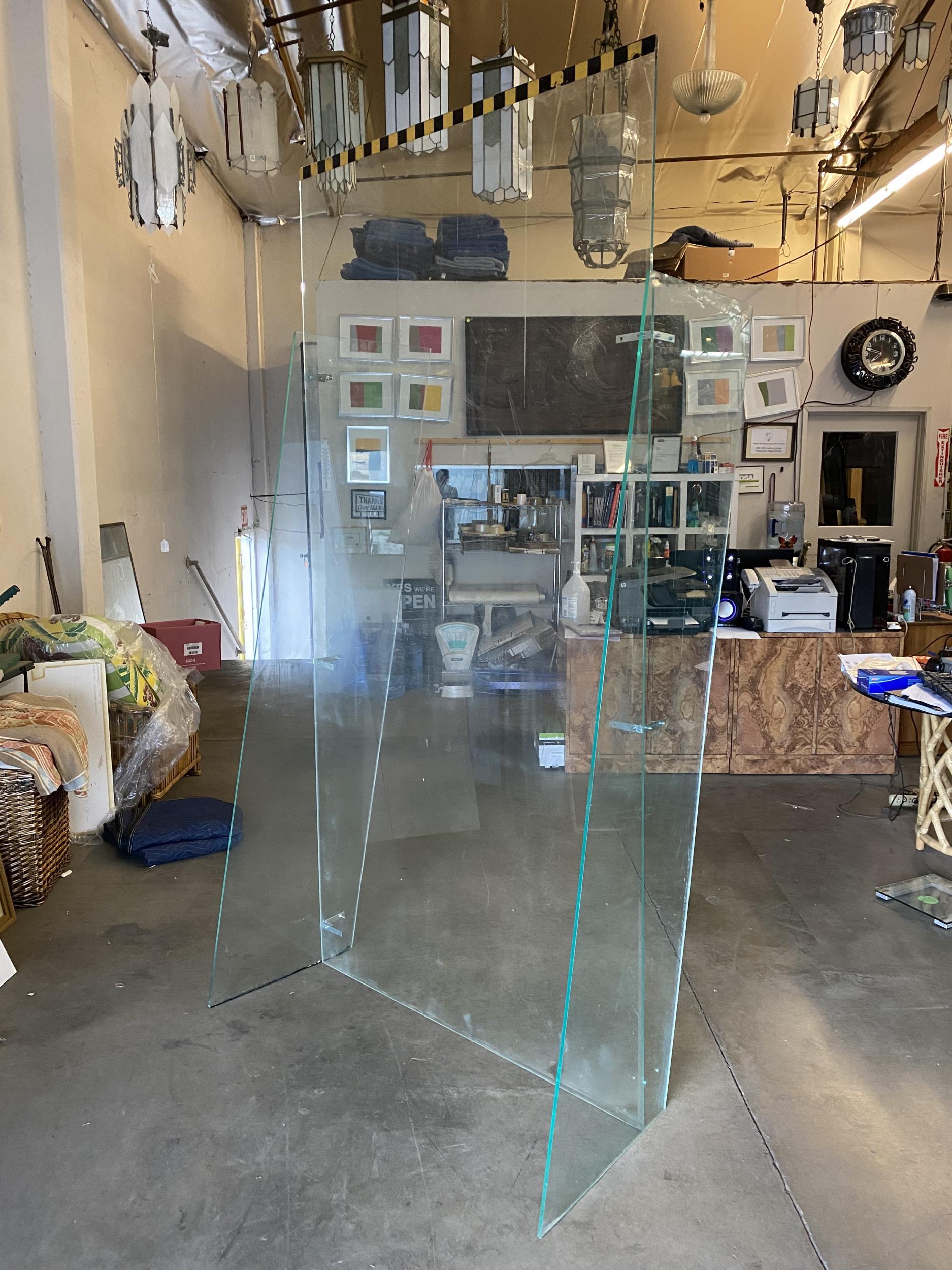 Industrial Large Post Modern Plexiglasss Wall Divider For Sale