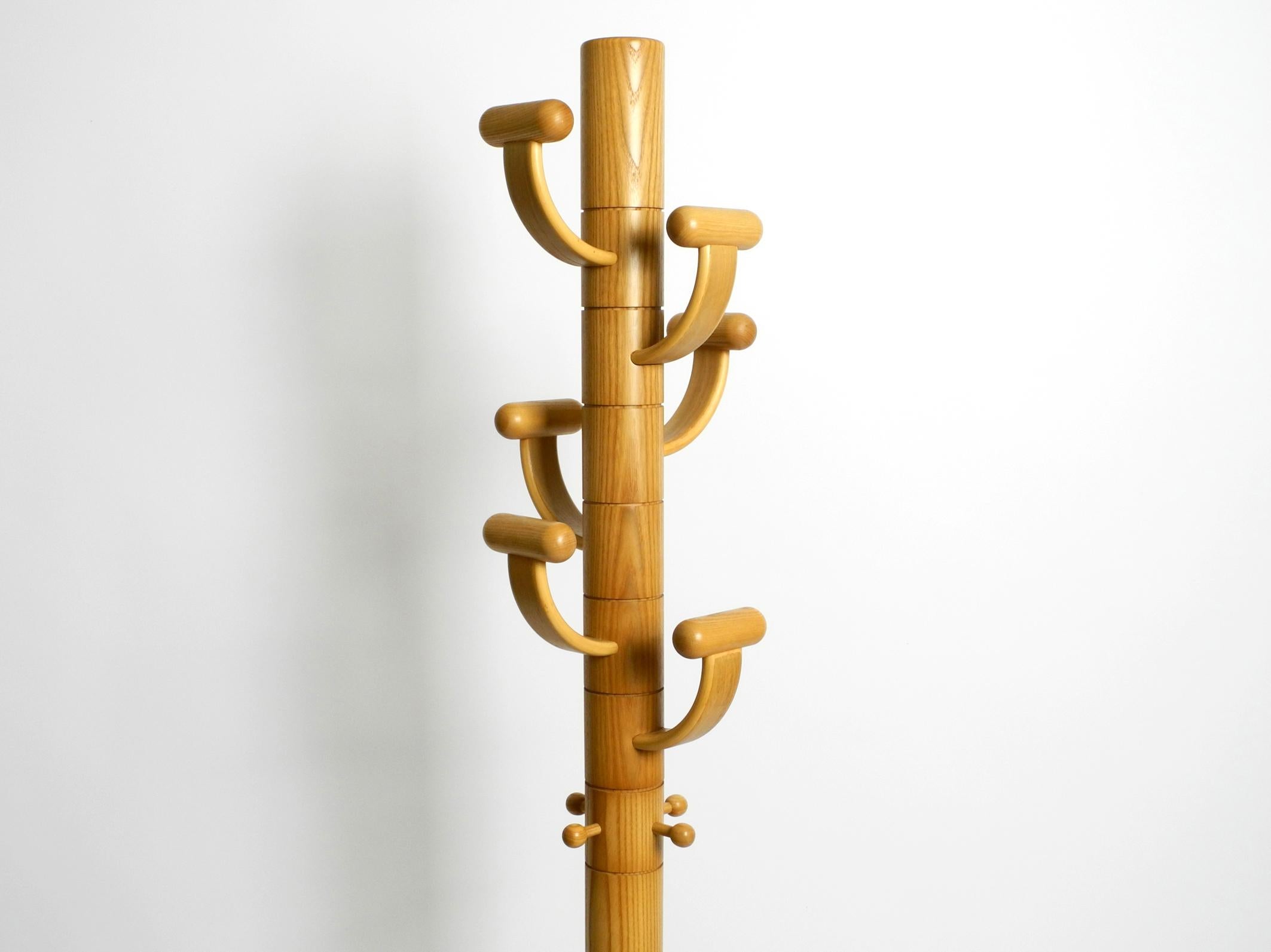 wood and brass coat rack