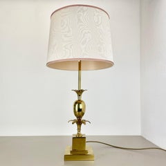 Grande lampe de tableINEAPPLE de 82 cm en laiton de style MAISON CHARLES, France, années 1970
