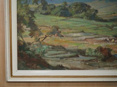 LARGE 83X132CM ERNEST DEZENTJE FRENCH JAVANESE DUTCH 1885-1972 OIL PAINTiNG