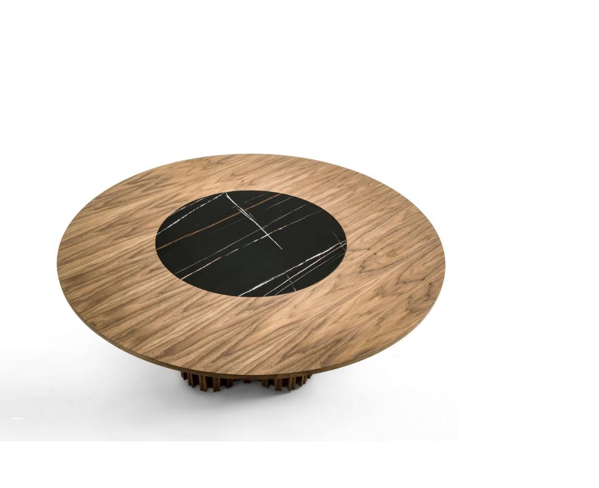 large round table with lazy susan