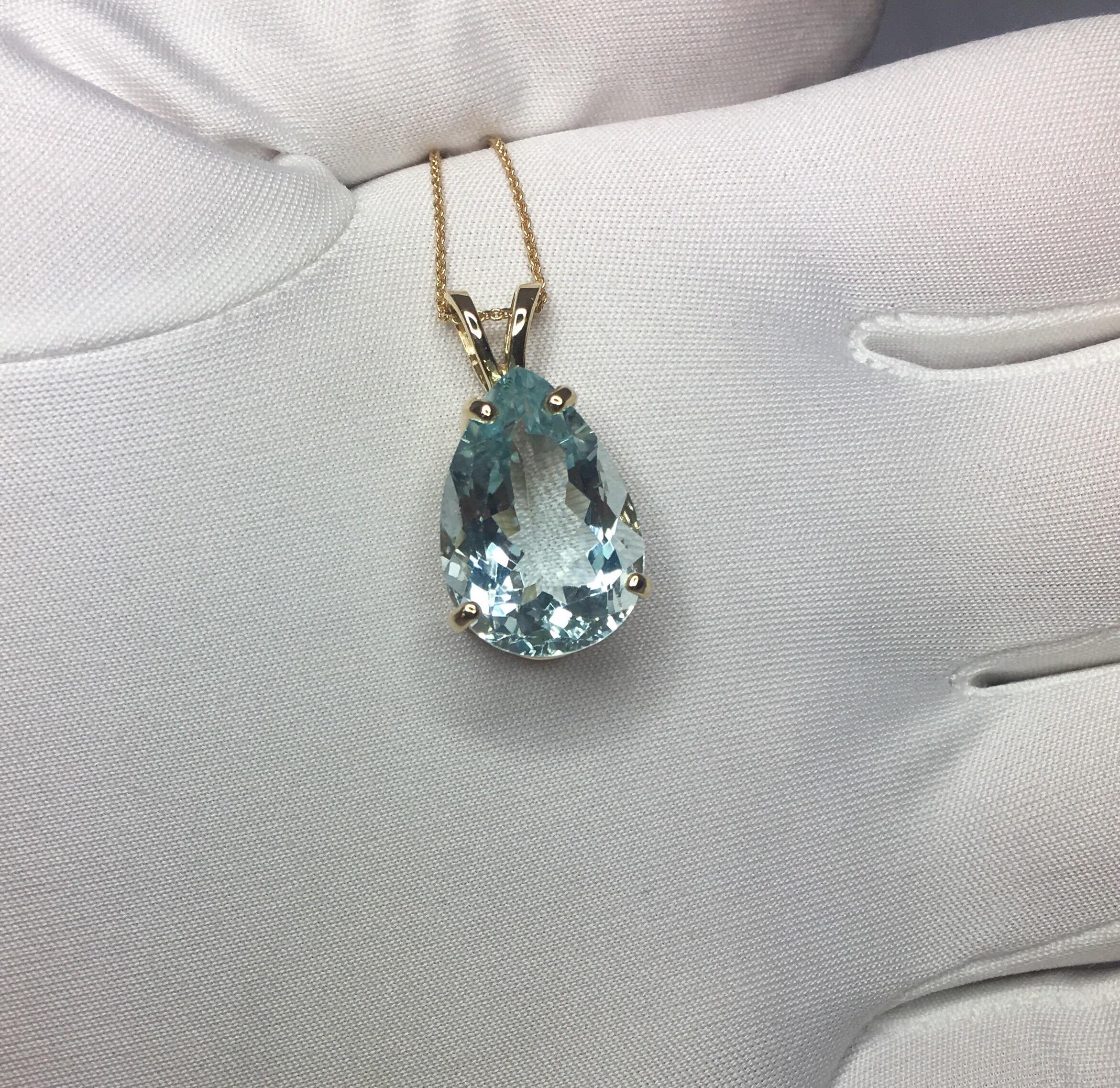 aquamarine teardrop pendant